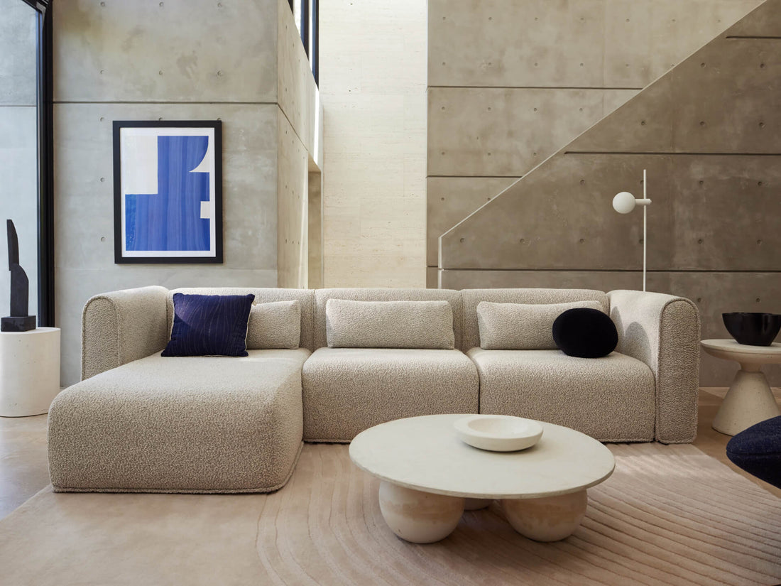 Sectional sofa in minimalist interior