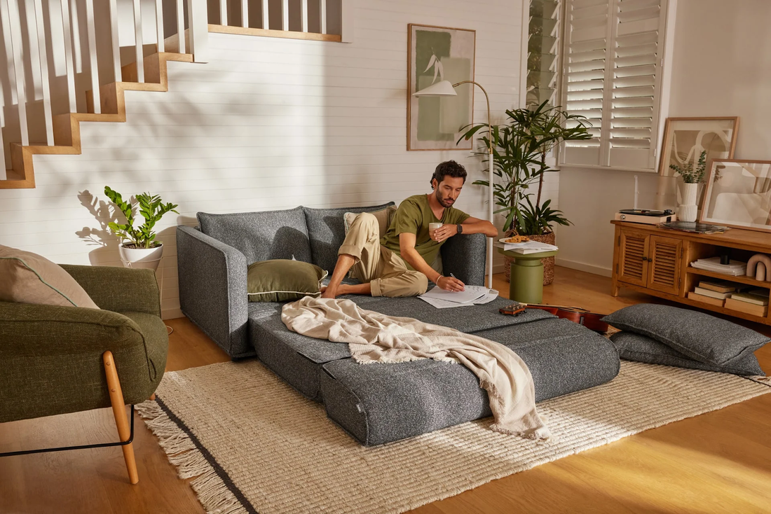 man relaxing on sleeper sofa