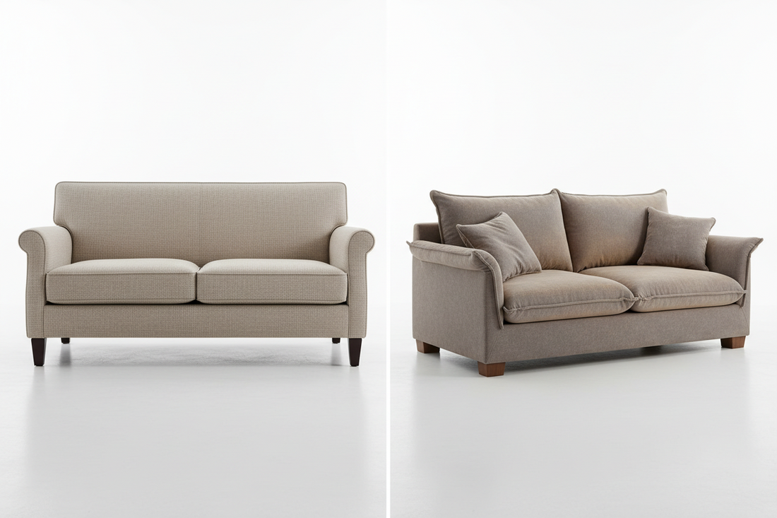 beige sofa and a beige couch