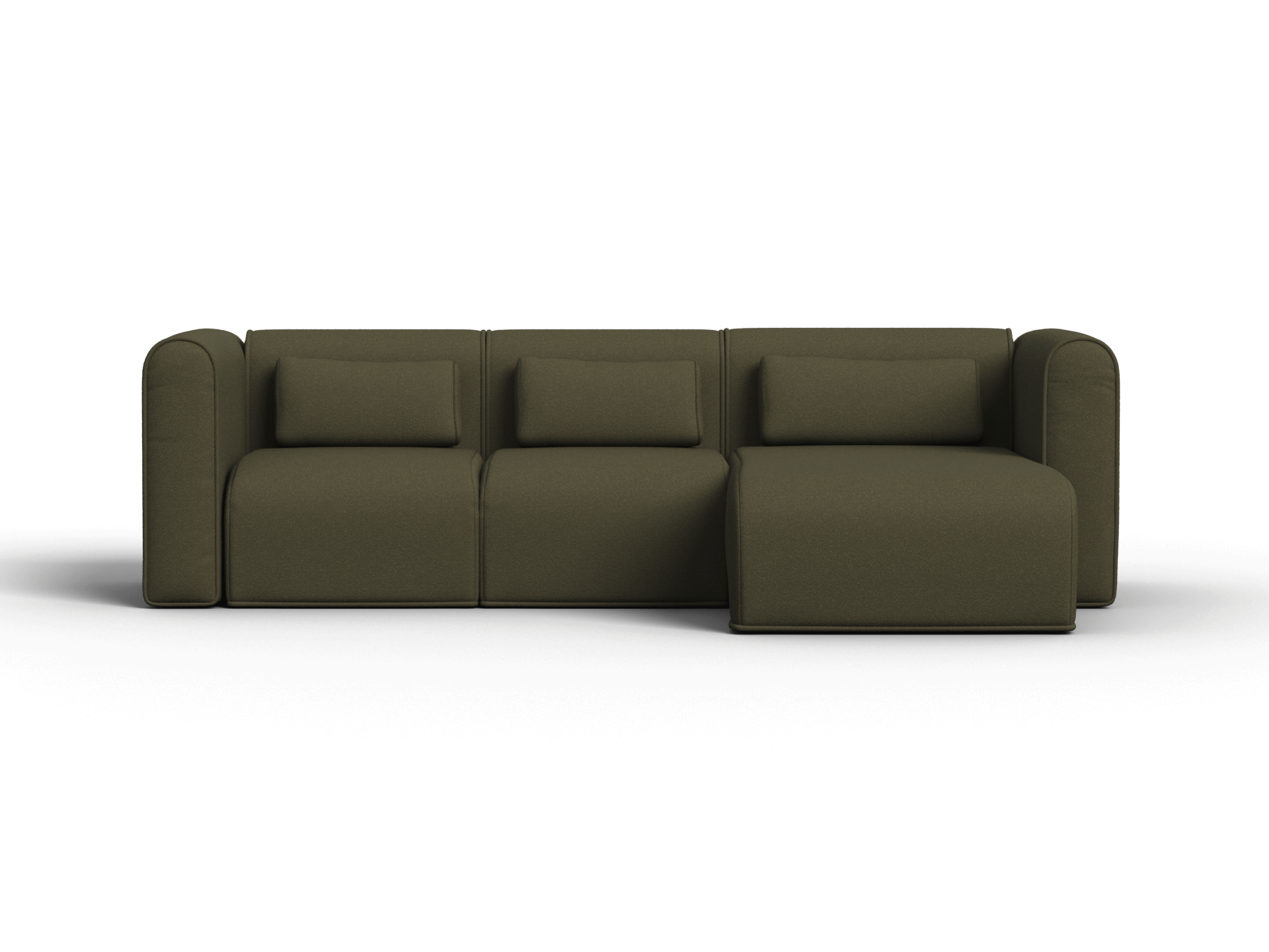 Bangalow Modular Sofa - Chaise - 3 Sections / Green Wattle / Regular