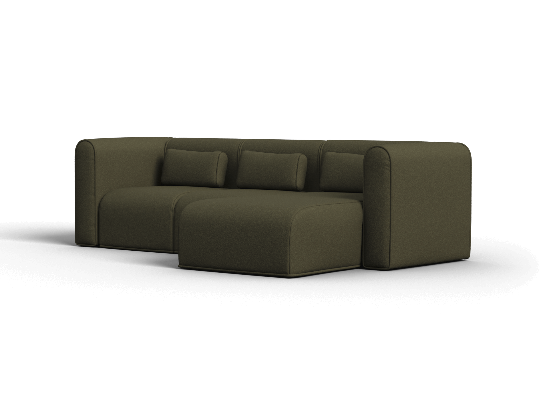 Bangalow Modular Sofa - Chaise - 3 Sections / Green Wattle / Regular