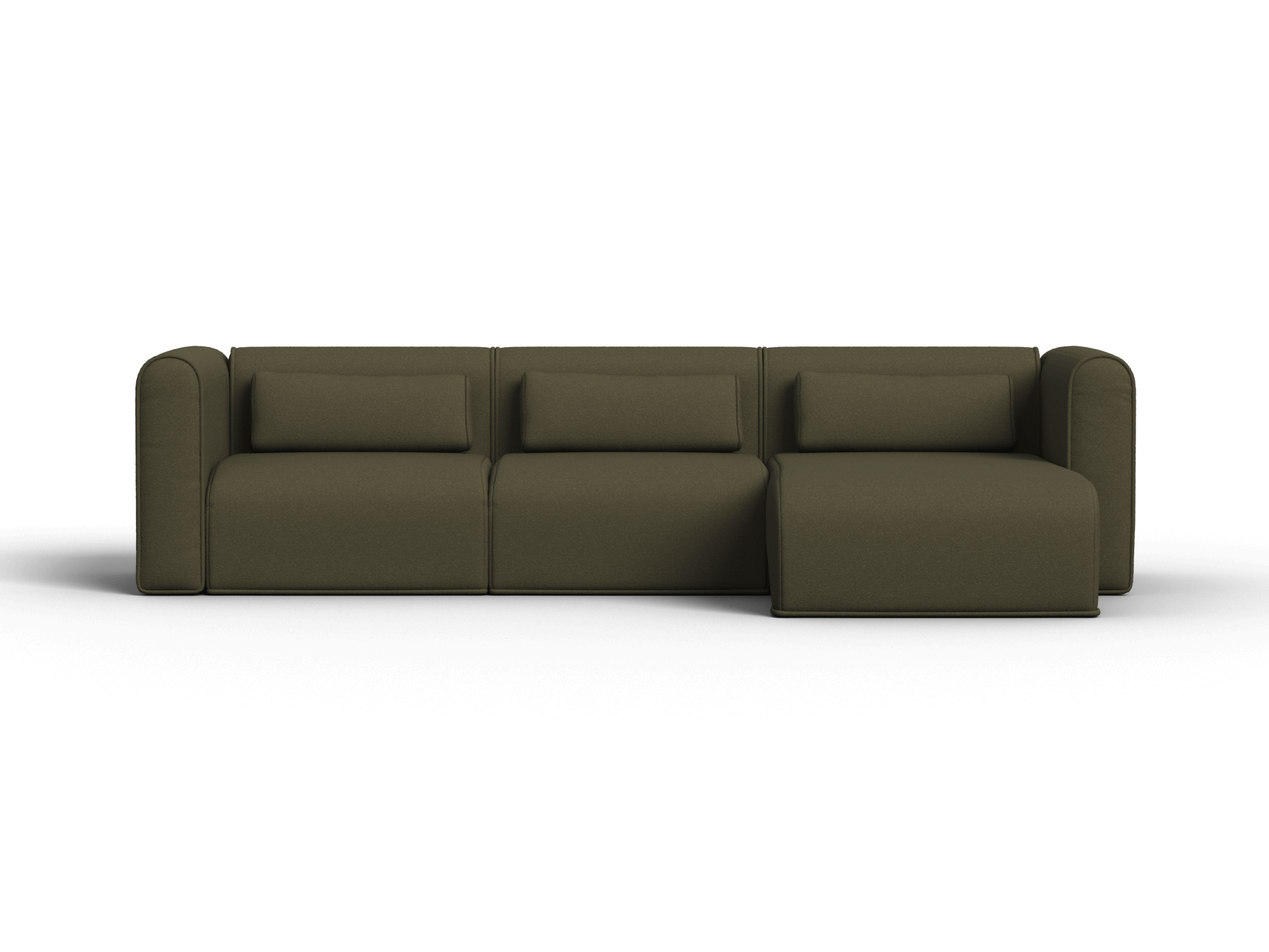 Bangalow Modular Sofa - Chaise - 3 Sections / Green Wattle / Extra Wide