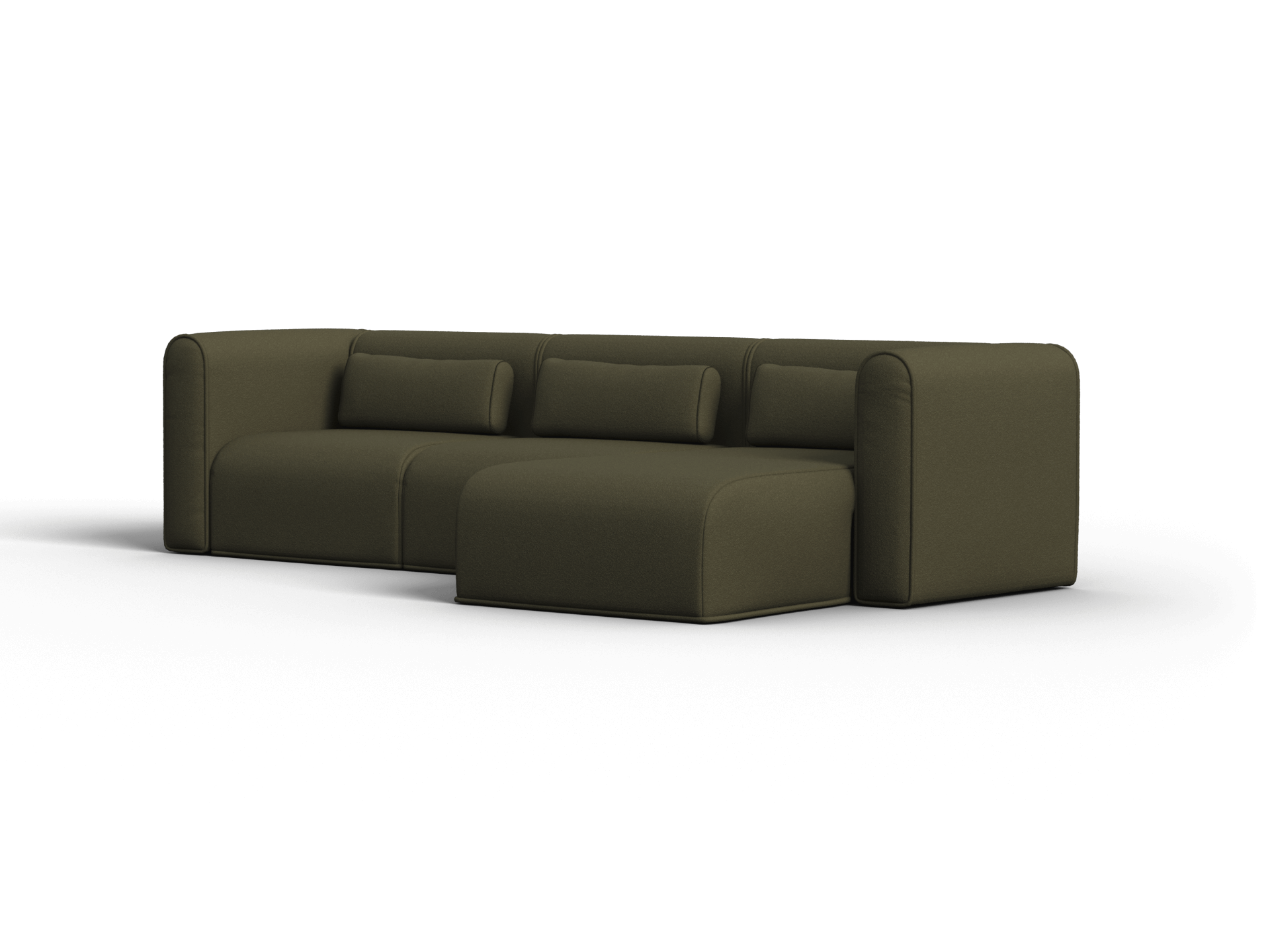 Bangalow Modular Sofa - Chaise - 3 Sections / Green Wattle / Extra Wide