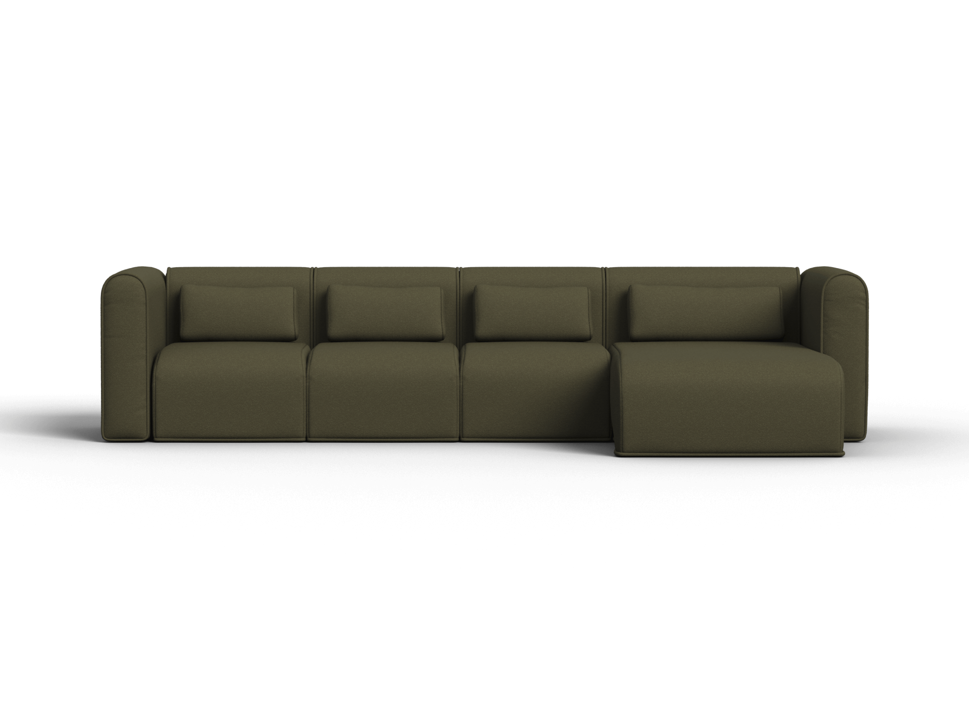 Bangalow Modular Sofa - Chaise - 4 Sections / Green Wattle / Regular