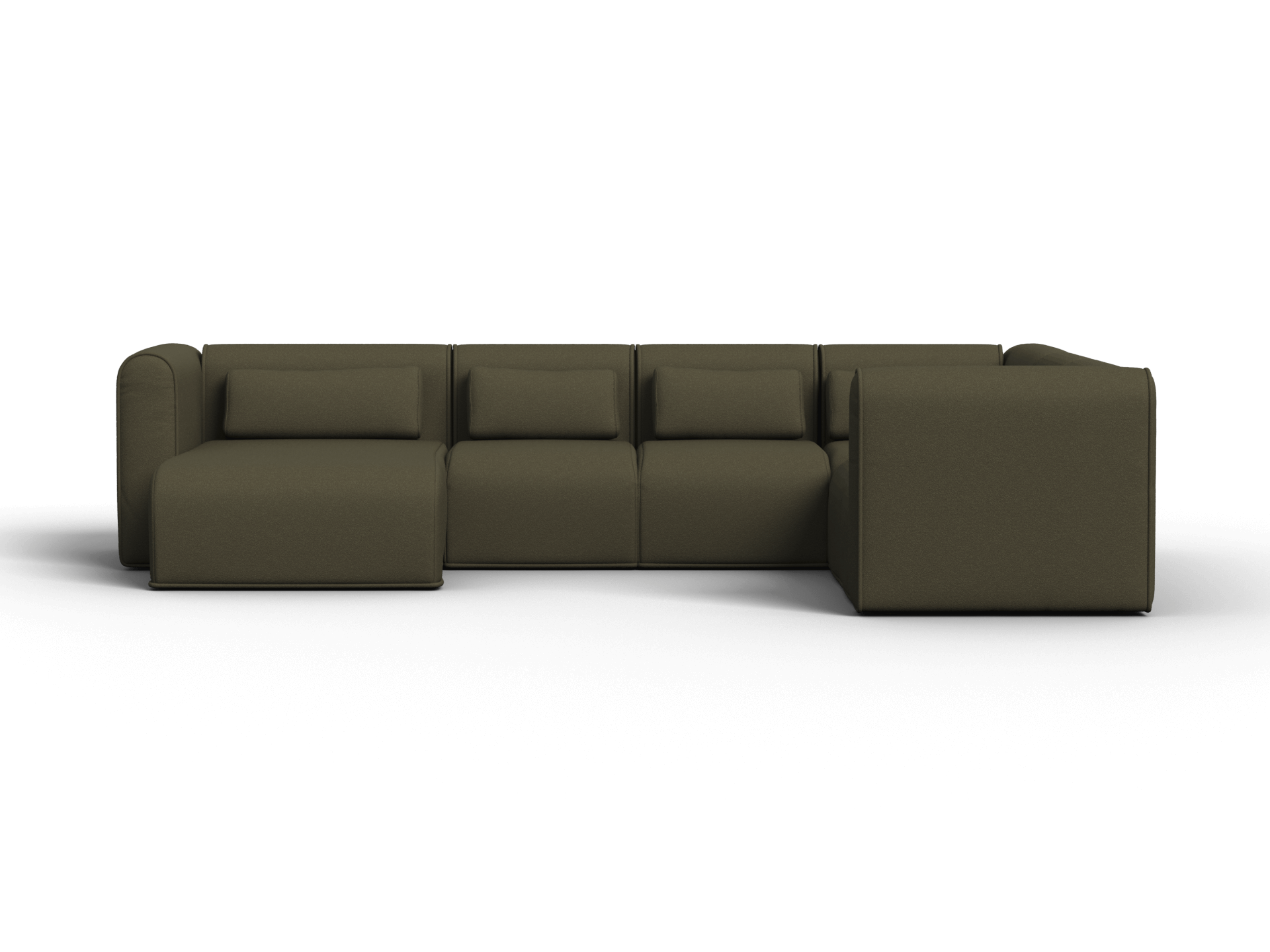 Bangalow Modular Sofa - Corner - 6 Sections with Chaise / Green Wattle / Regular