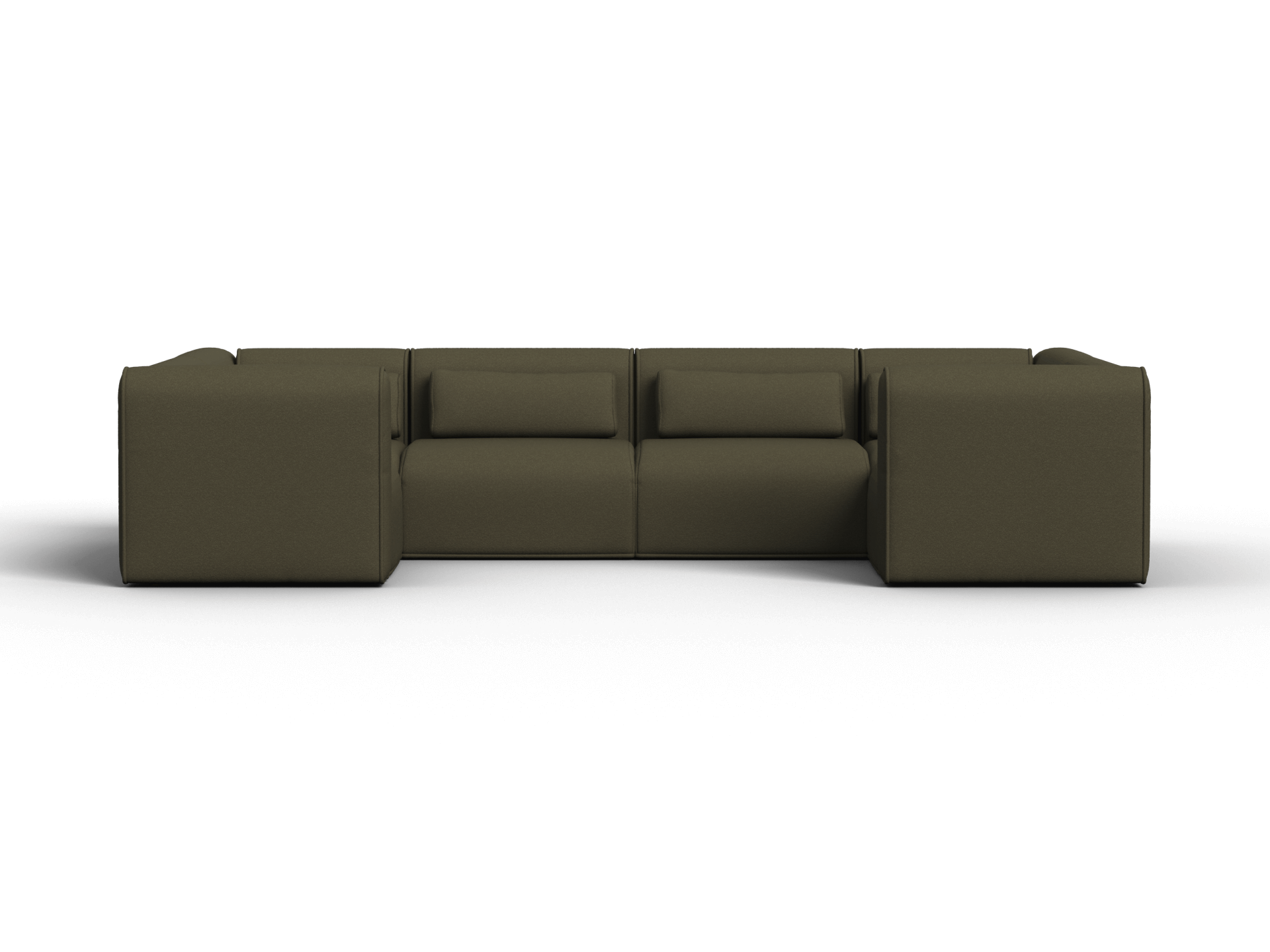 Bangalow Modular Sofa - U Shape - 6 Sections / Green Wattle / Extra Wide