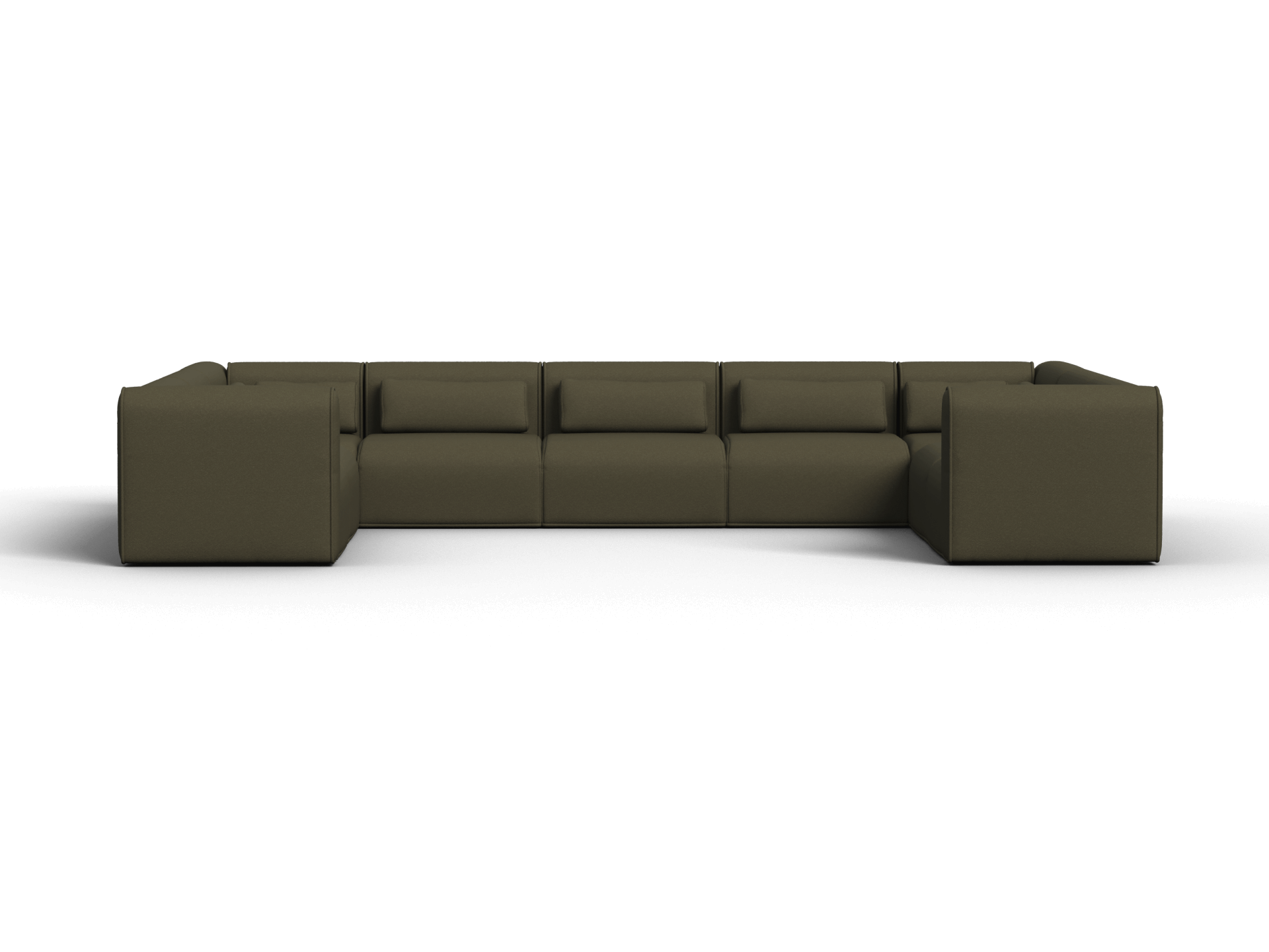 Bangalow Modular Sofa - U Shape - 9 Sections / Green Wattle / Extra Wide