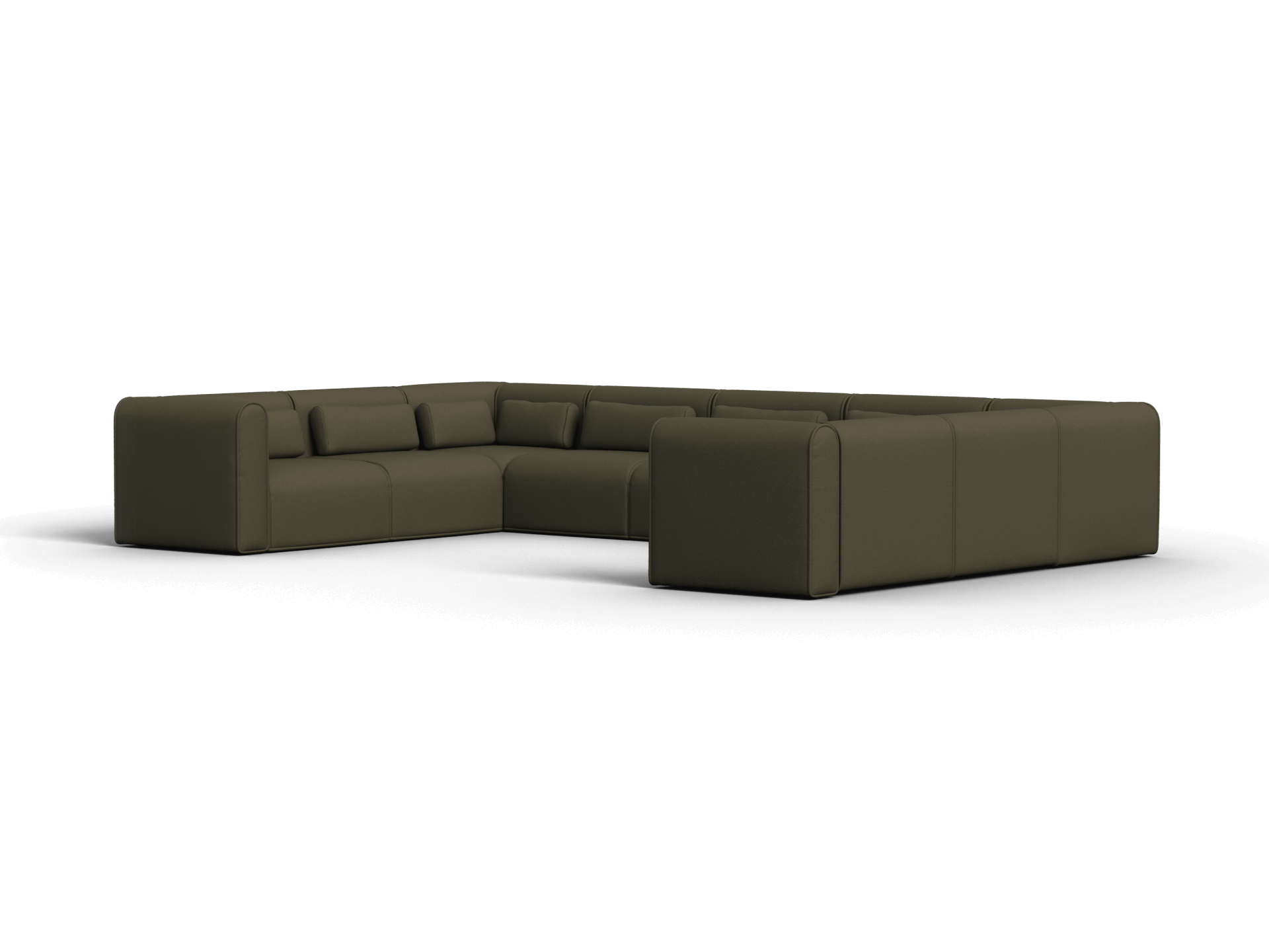 Bangalow Modular Sofa - U Shape - 9 Sections / Green Wattle / Extra Wide