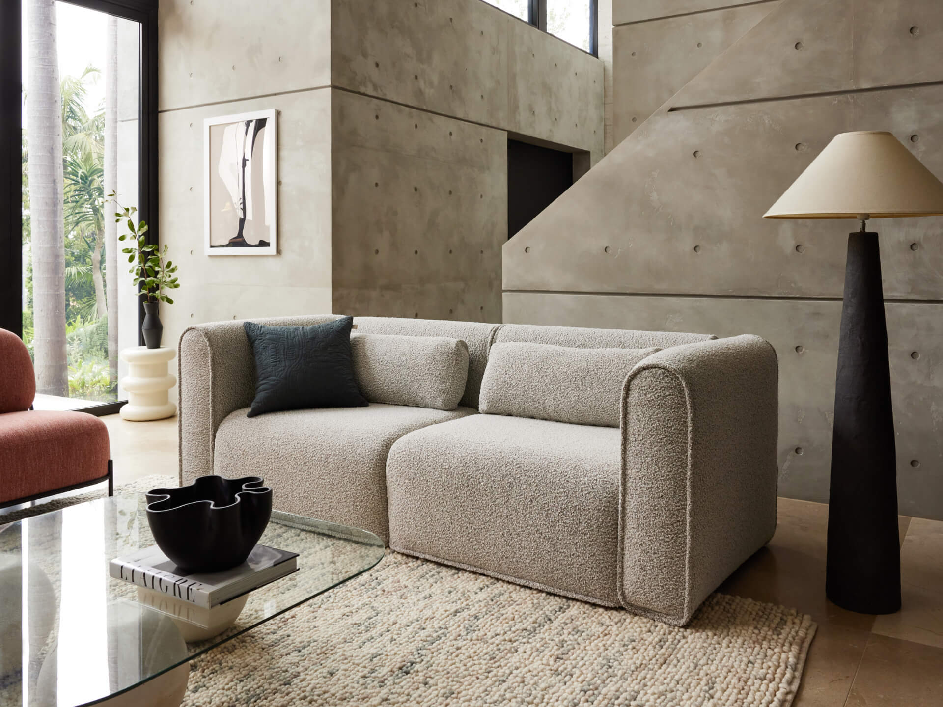 Bangalow Modular Sofa - 2 Sections / Limestone (Luxe) / Extra Wide