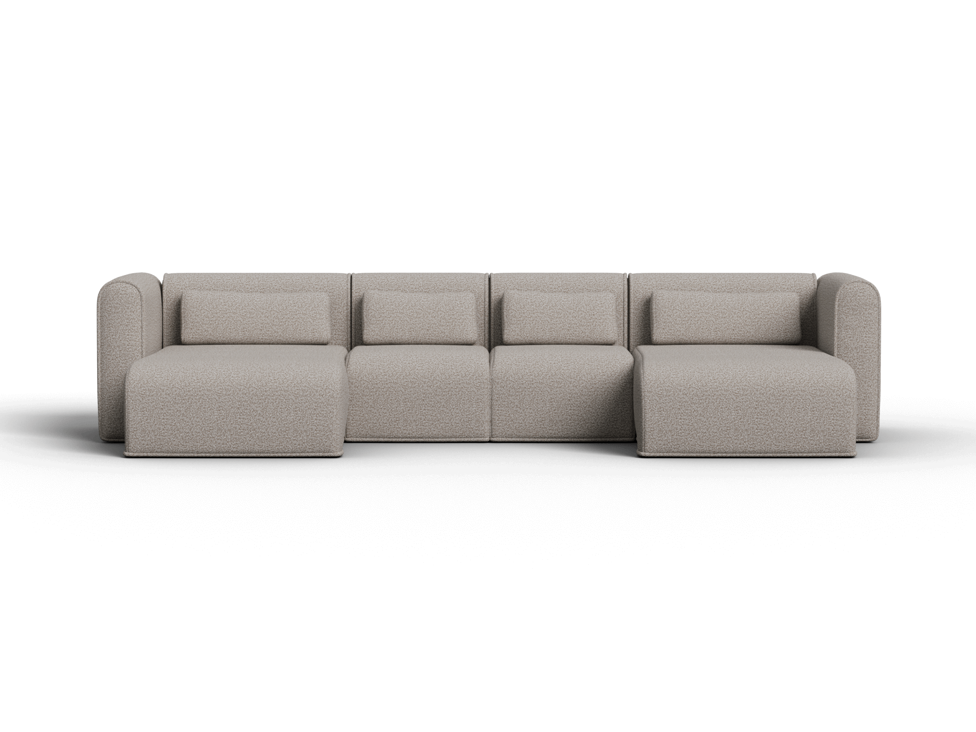 Bangalow Modular Sofa - Regular / Chaise / 4 Sections with 2 Chaises / Limestone (Luxe)