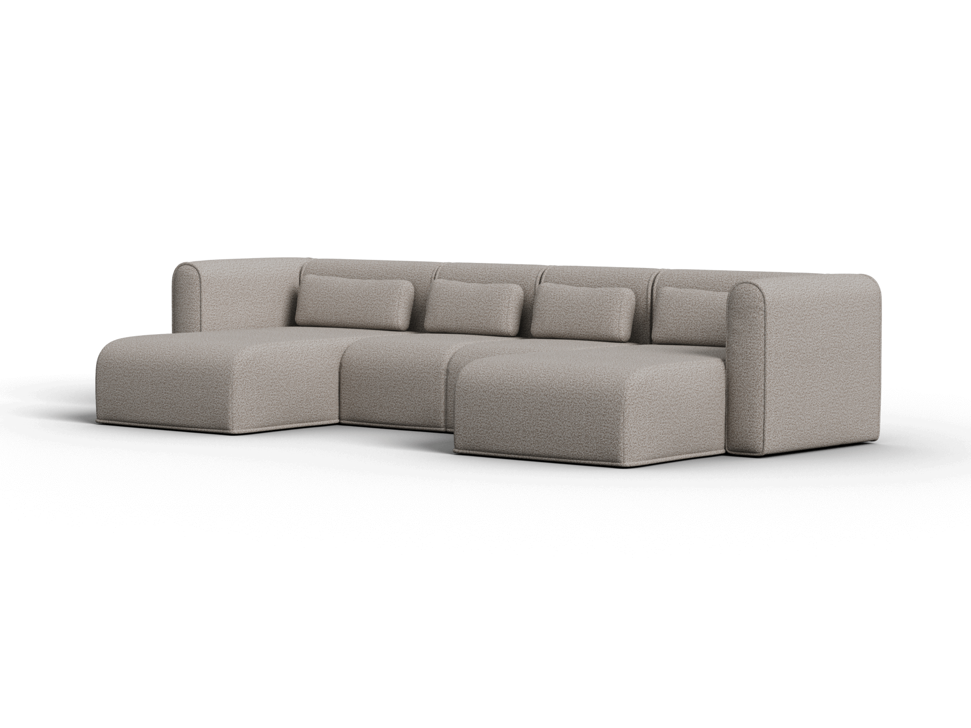Bangalow Modular Sofa - Regular / Chaise / 4 Sections with 2 Chaises / Limestone (Luxe)