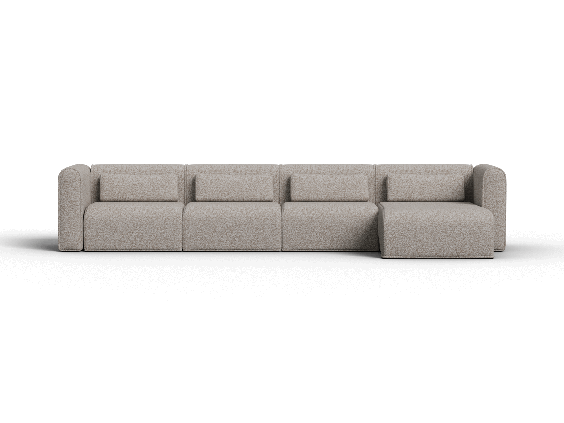 Bangalow Modular Sofa - Chaise - 4 Sections / Limestone (Luxe) / Extra Wide