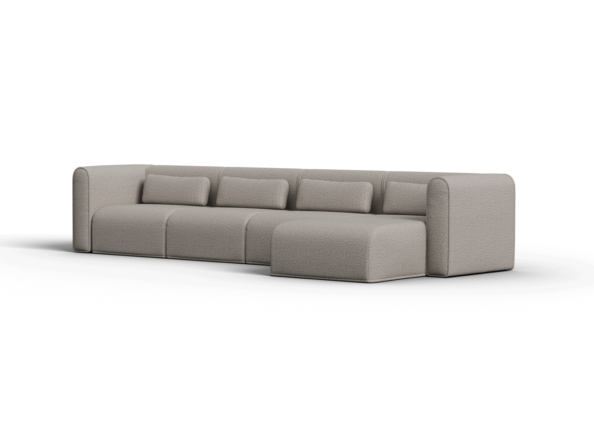 Bangalow Modular Sofa - Chaise - 4 Sections / Limestone (Luxe) / Extra Wide