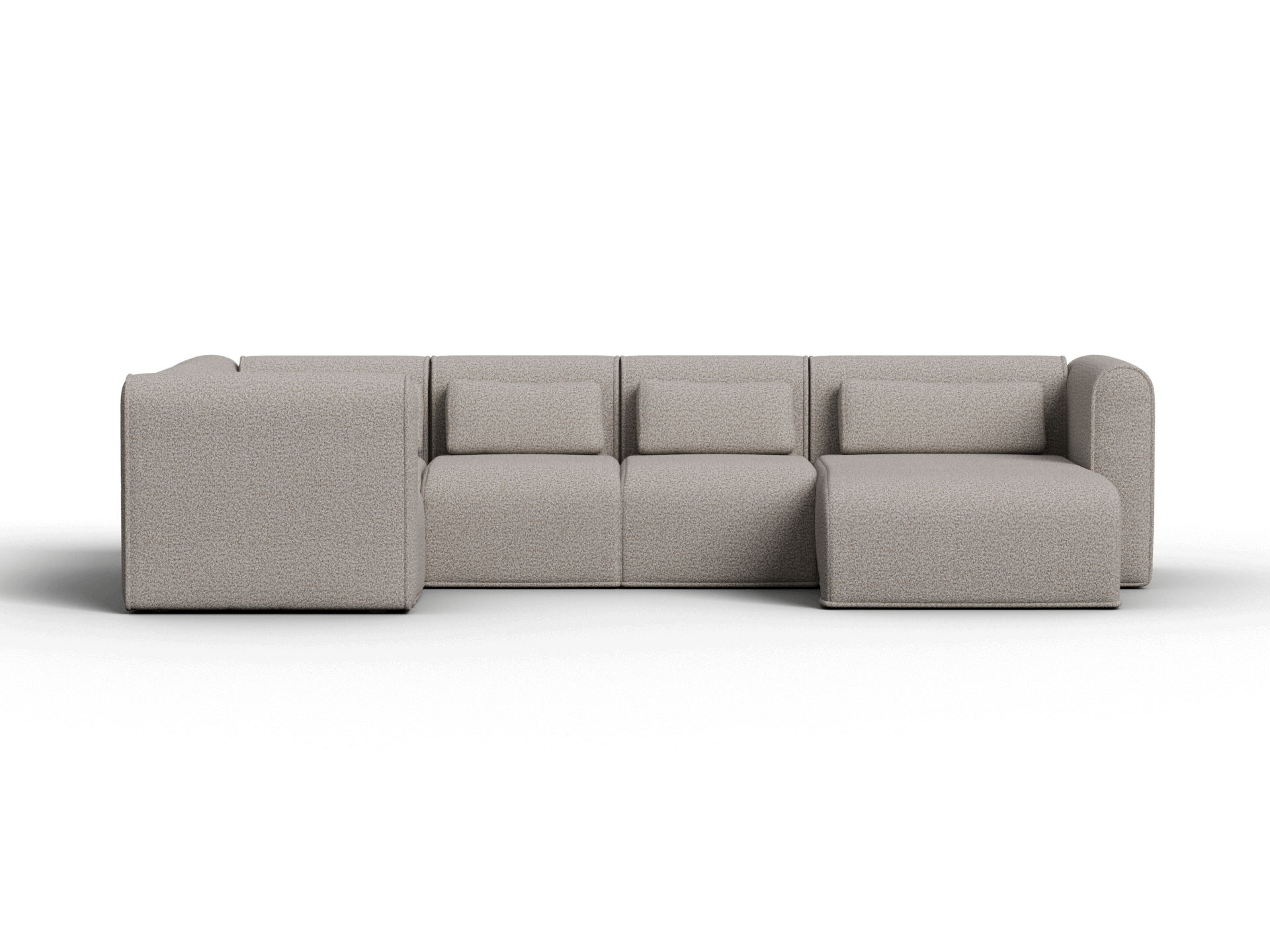 Bangalow Modular Sofa - Corner - 5 Sections with Chaise / Limestone (Luxe) / Regular