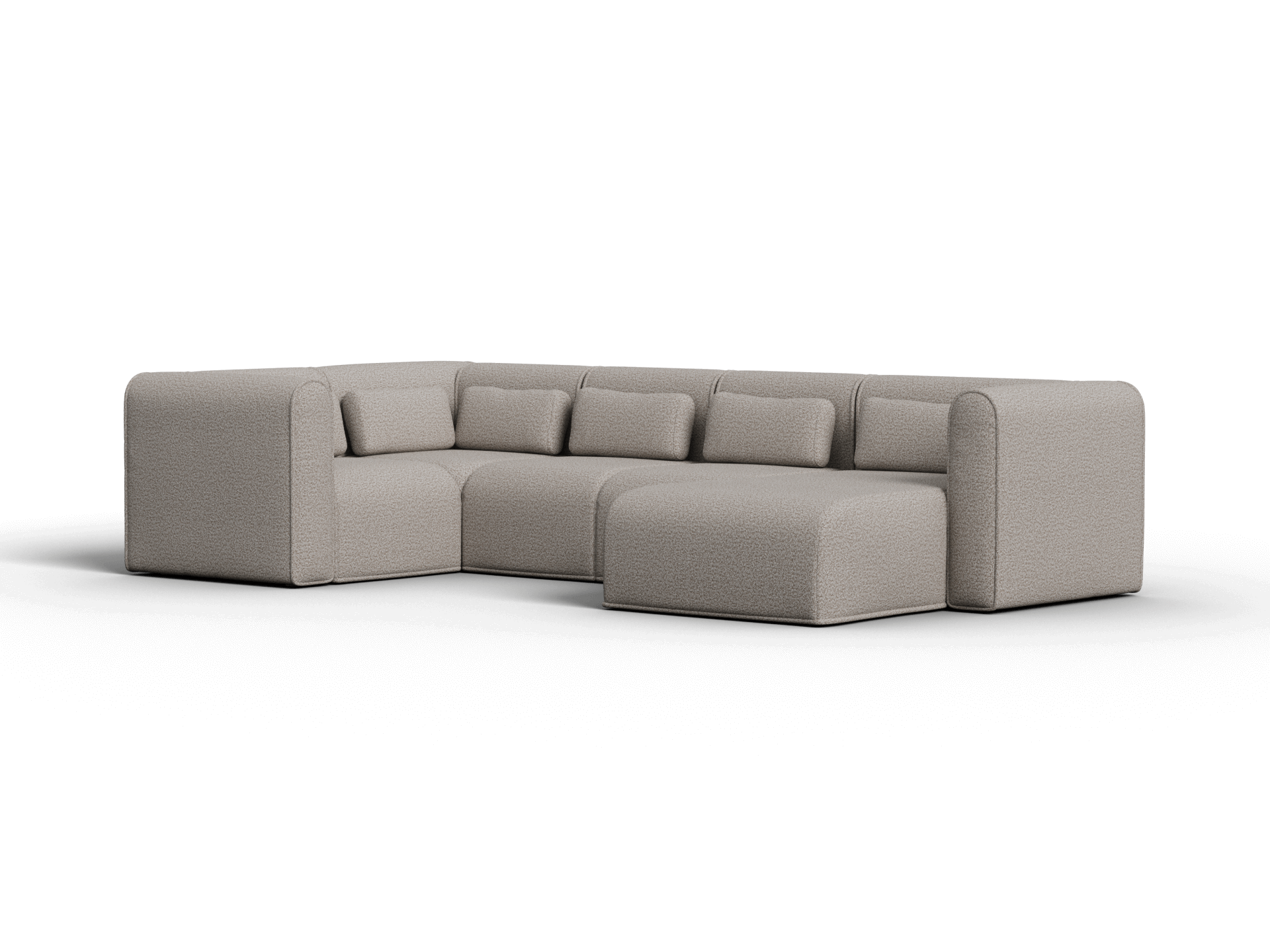 Bangalow Modular Sofa - Corner - 5 Sections with Chaise / Limestone (Luxe) / Regular