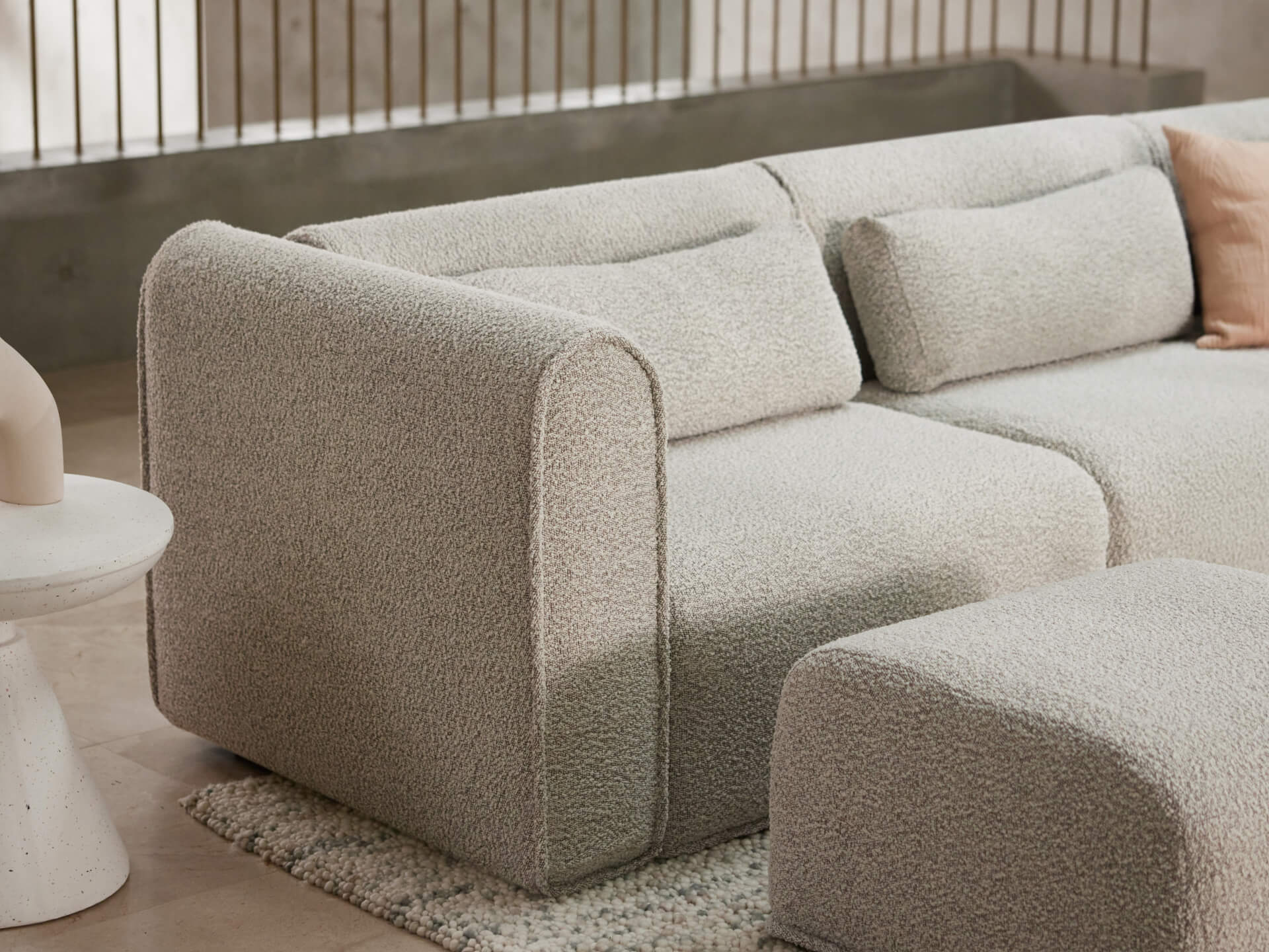 Bangalow Modular Sofa - Corner - 5 Sections / Limestone (Luxe) / Regular