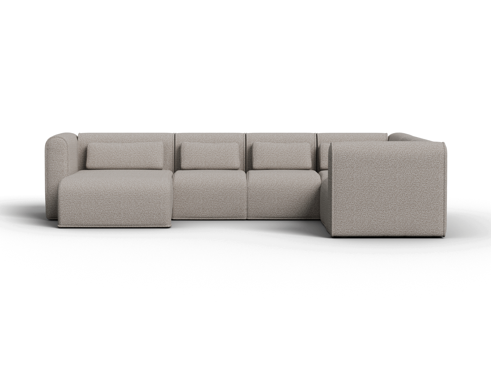 Bangalow Modular Sofa - Corner - 6 Sections with Chaise / Limestone (Luxe) / Regular