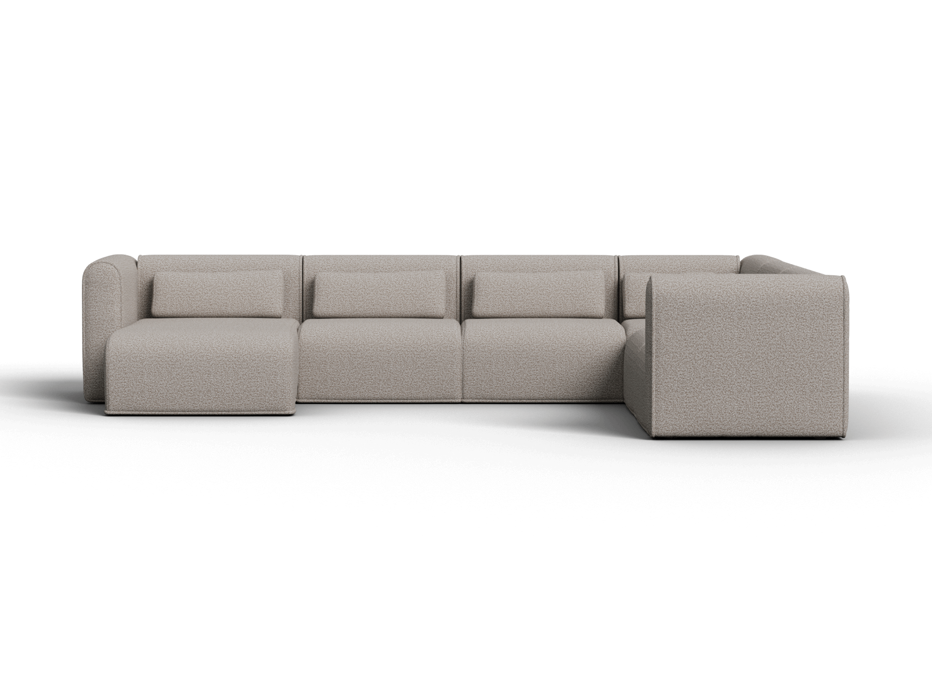Bangalow Modular Sofa - Corner - 6 Sections with Chaise / Limestone (Luxe) / Extra Wide