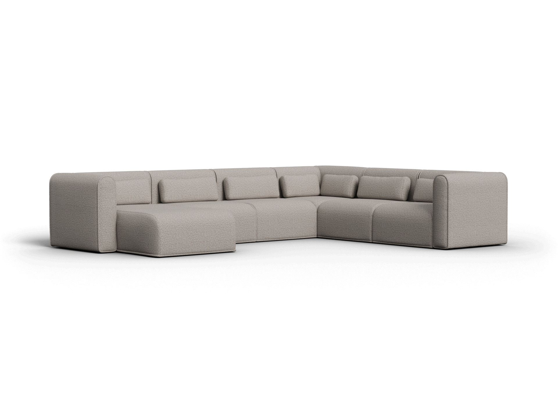 Bangalow Modular Sofa - Corner - 6 Sections with Chaise / Limestone (Luxe) / Extra Wide