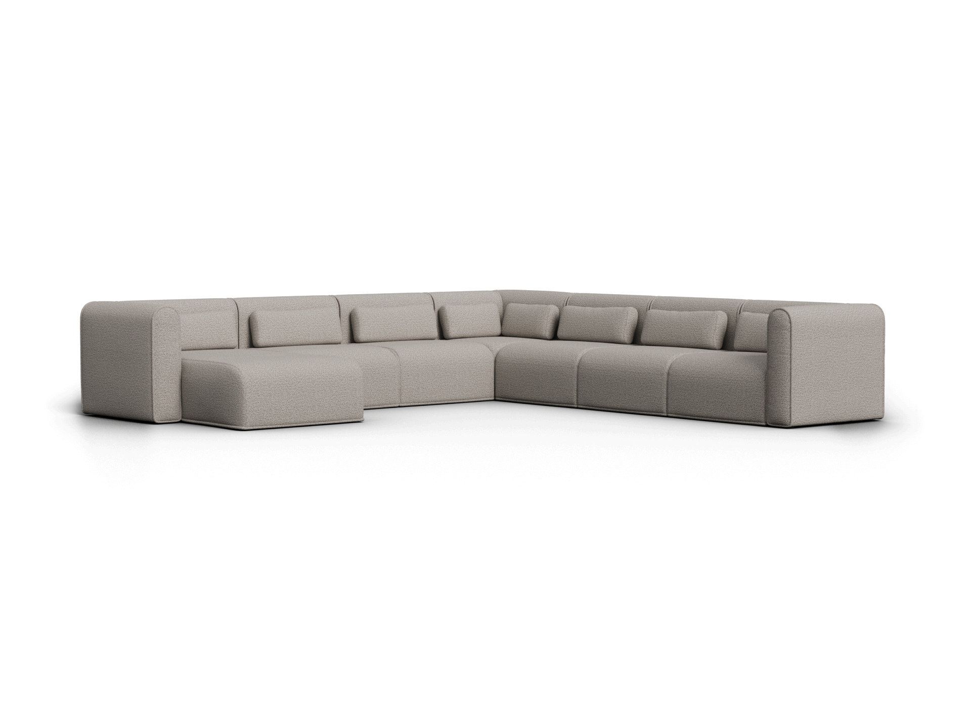 Bangalow Modular Sofa - Corner - 7 Sections with Chaise / Limestone (Luxe) / Extra Wide