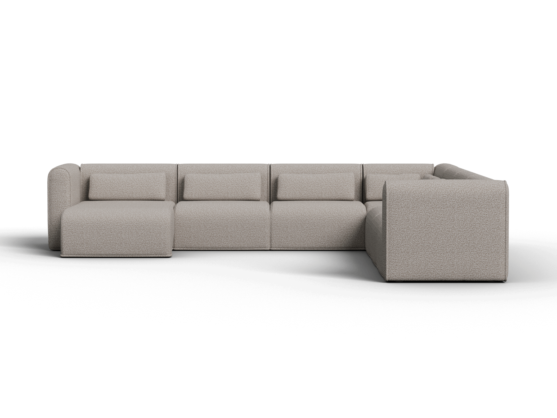 Bangalow Modular Sofa - Corner - 7 Sections with Chaise / Limestone (Luxe) / Extra Wide