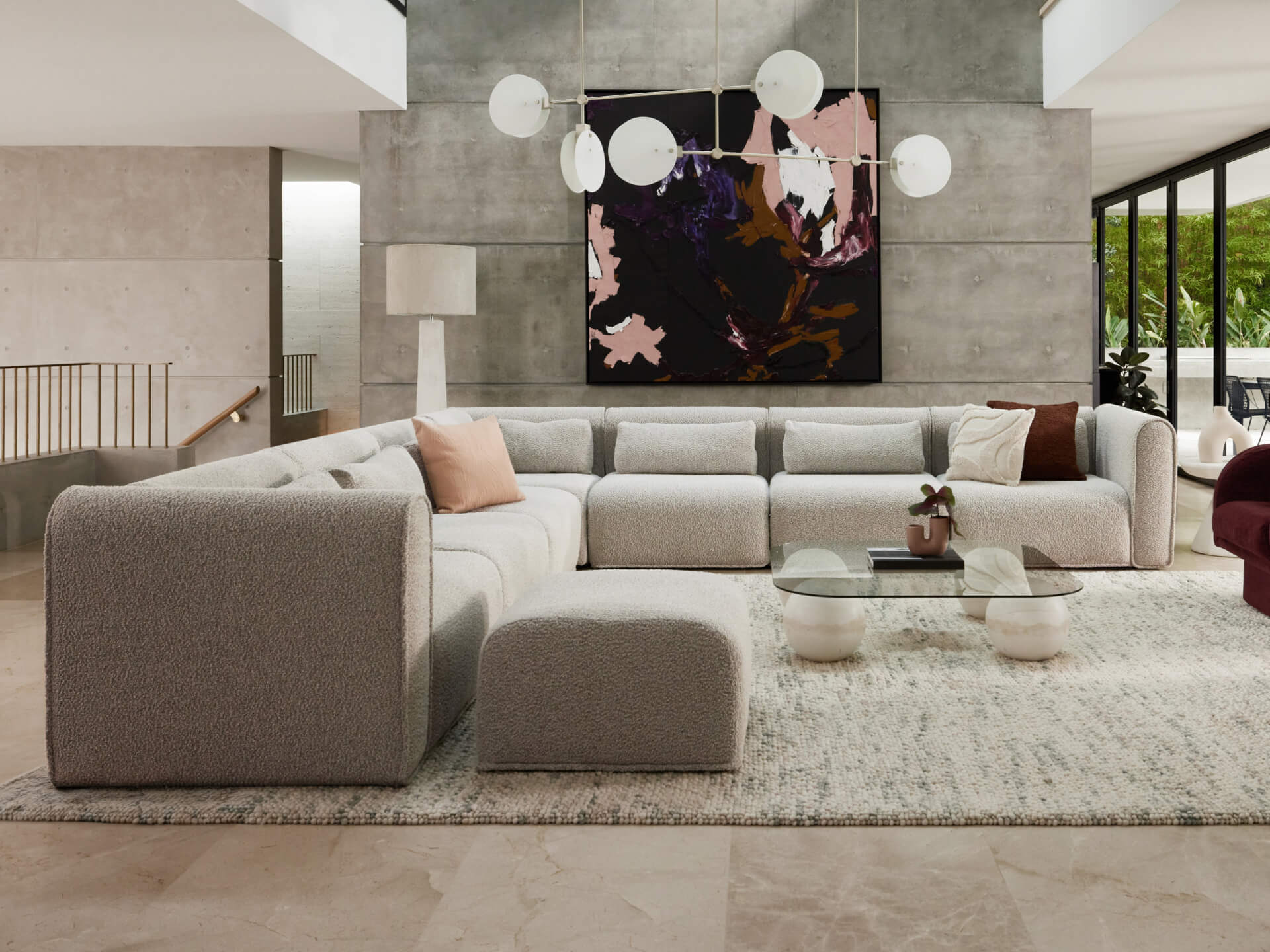 Bangalow Modular Sofa - Corner - 7 Sections / Limestone (Luxe) / Extra Wide