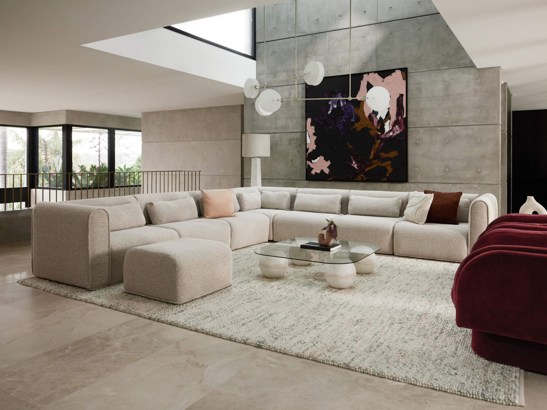 Bangalow Modular Sofa - Corner - 7 Sections / Limestone (Luxe) / Extra Wide