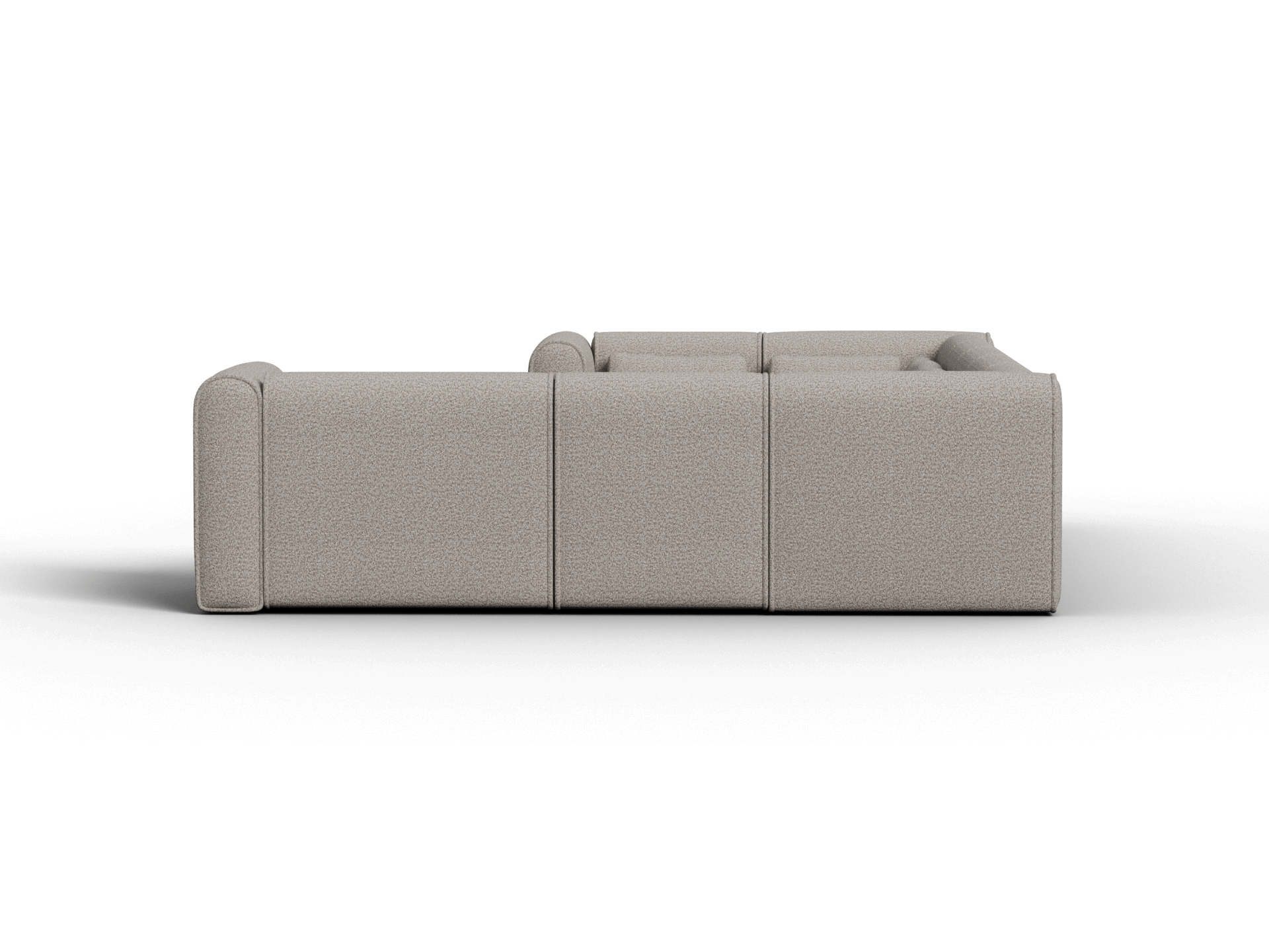 Premium modular sofa in light grey fabric, featuring plush cushioning and a sleek, minimalist silhouette. Perfect for a modern living space.