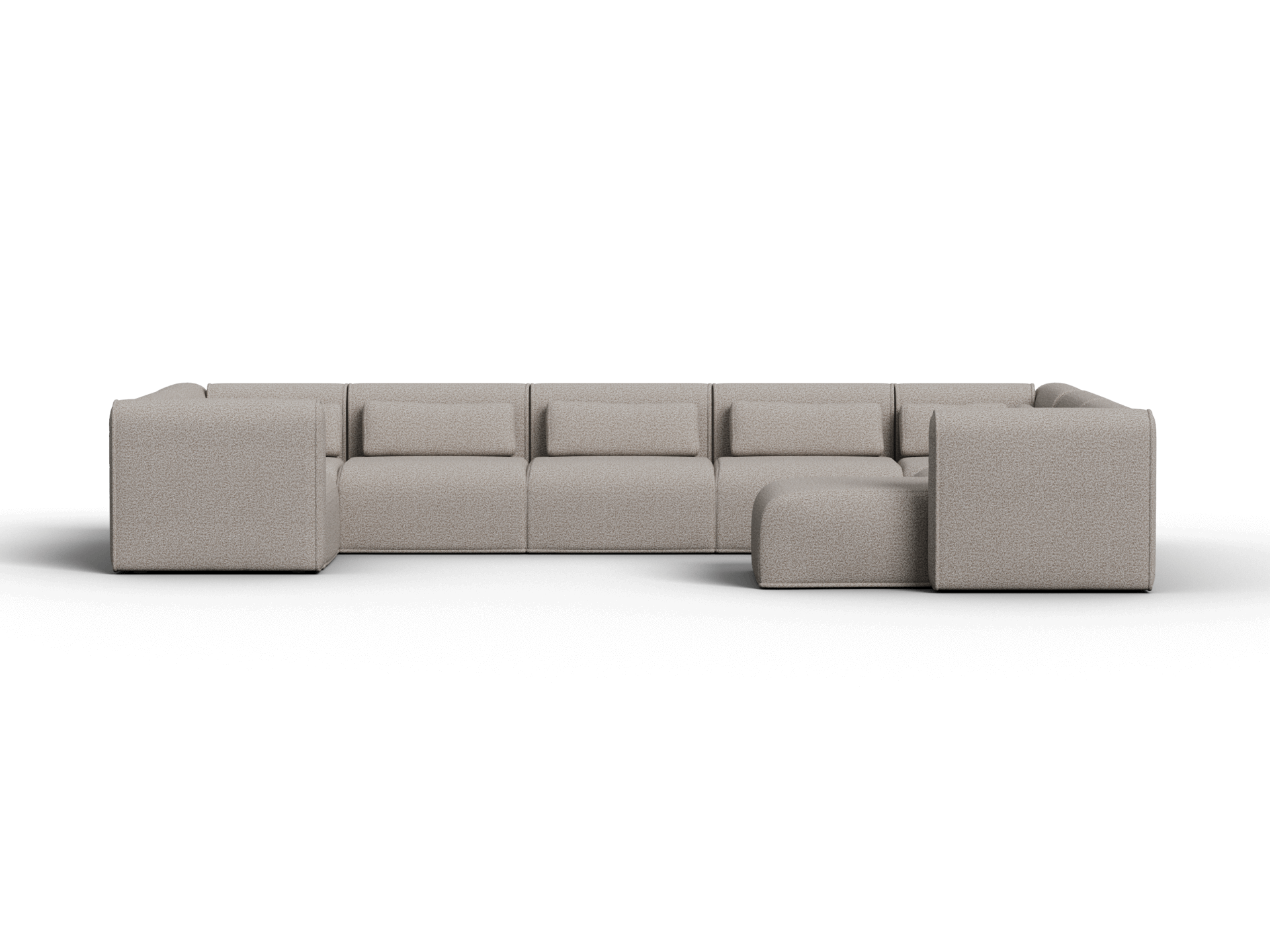 Bangalow Modular Sofa - U Shape - 8 Sections with Chaise / Limestone (Luxe) / Extra Wide