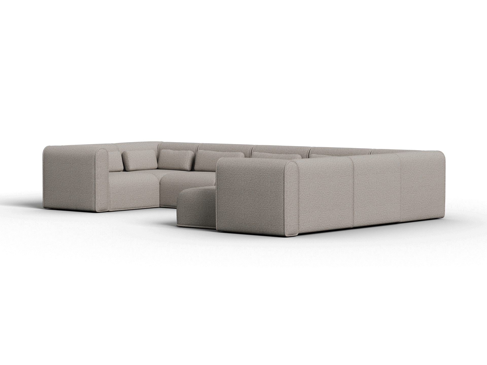 Bangalow Modular Sofa - U Shape - 8 Sections with Chaise / Limestone (Luxe) / Extra Wide