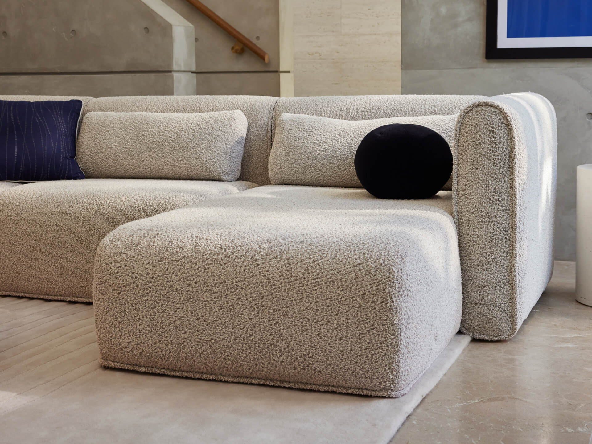 Bangalow Modular Sofa - U Shape - 8 Sections with Chaise / Limestone (Luxe) / Extra Wide