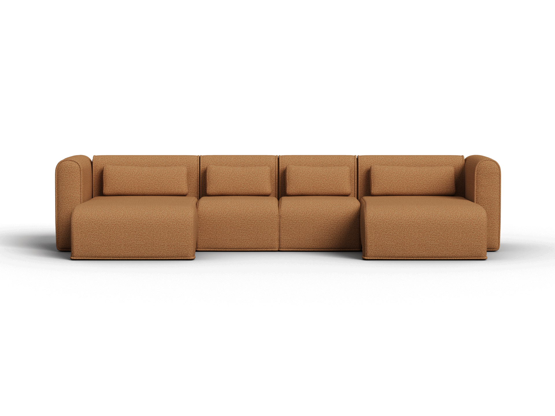 Bangalow Modular Sofa - Chaise - 4 Sections with 2 Chaises / Sand Dune (Luxe) / Regular