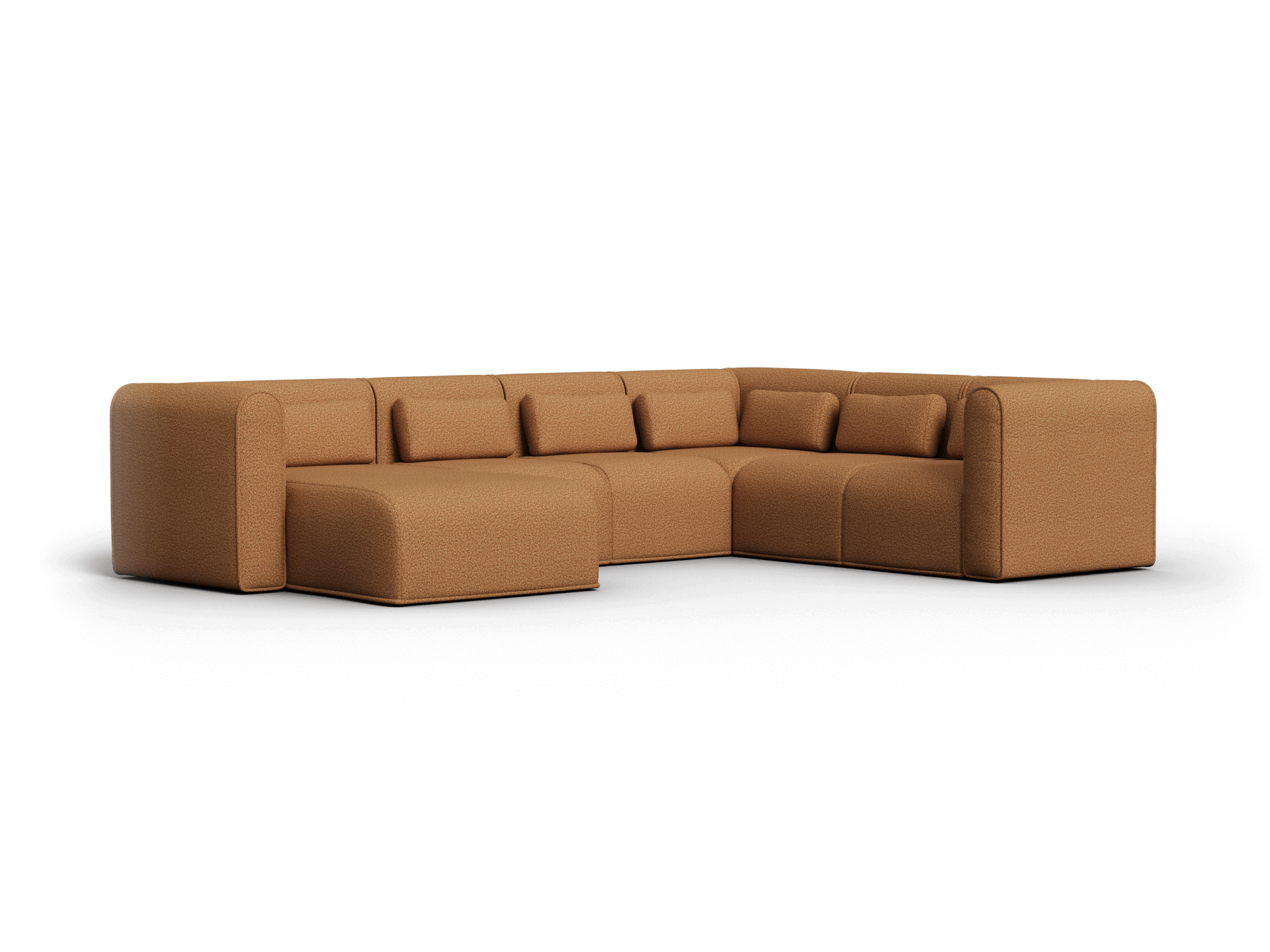 Bangalow Modular Sofa - Corner - 6 Sections with Chaise / Sand Dune (Luxe) / Regular