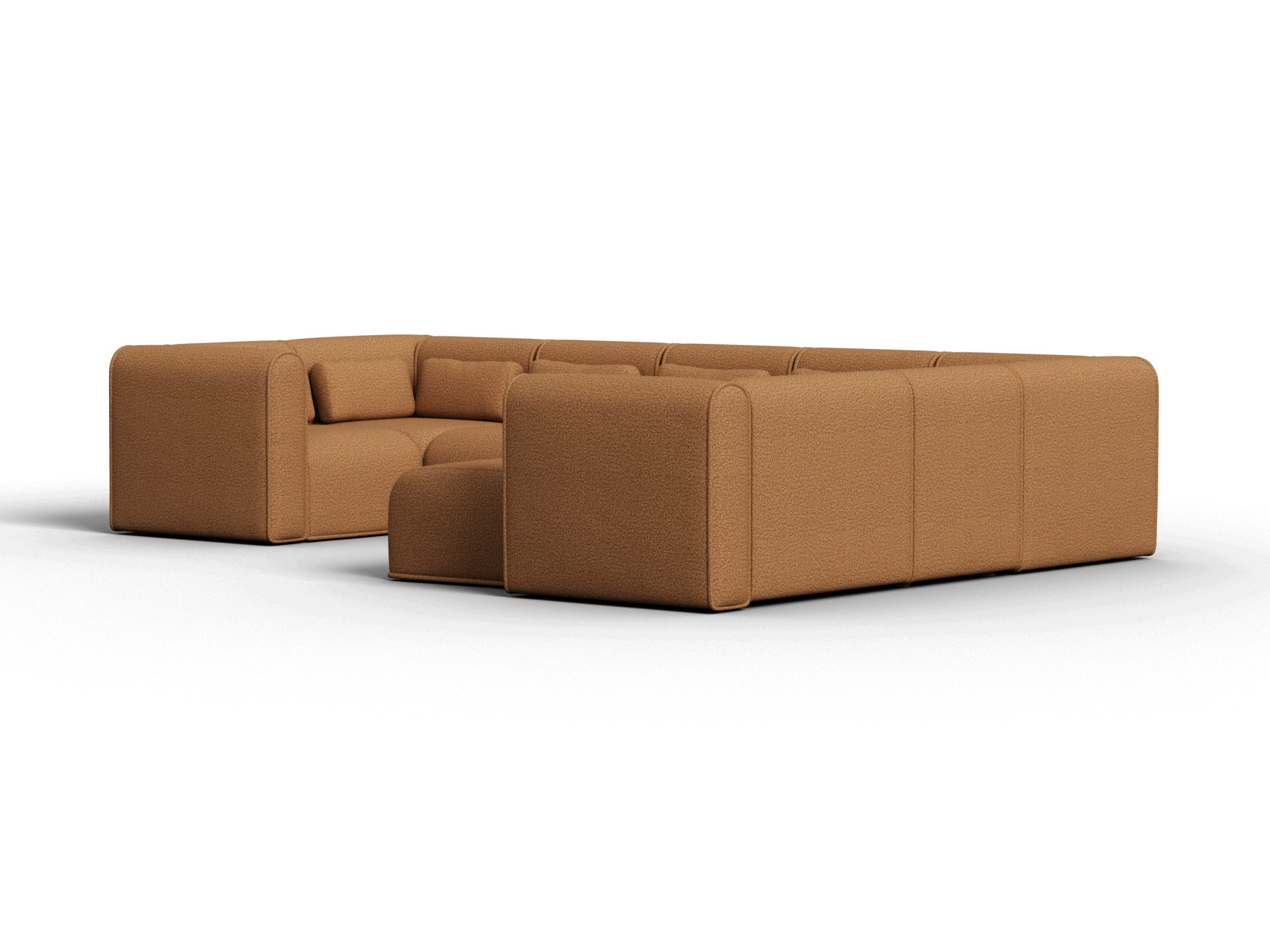 Bangalow Modular Sofa - U Shape - 8 Sections with Chaise / Sand Dune (Luxe) / Regular
