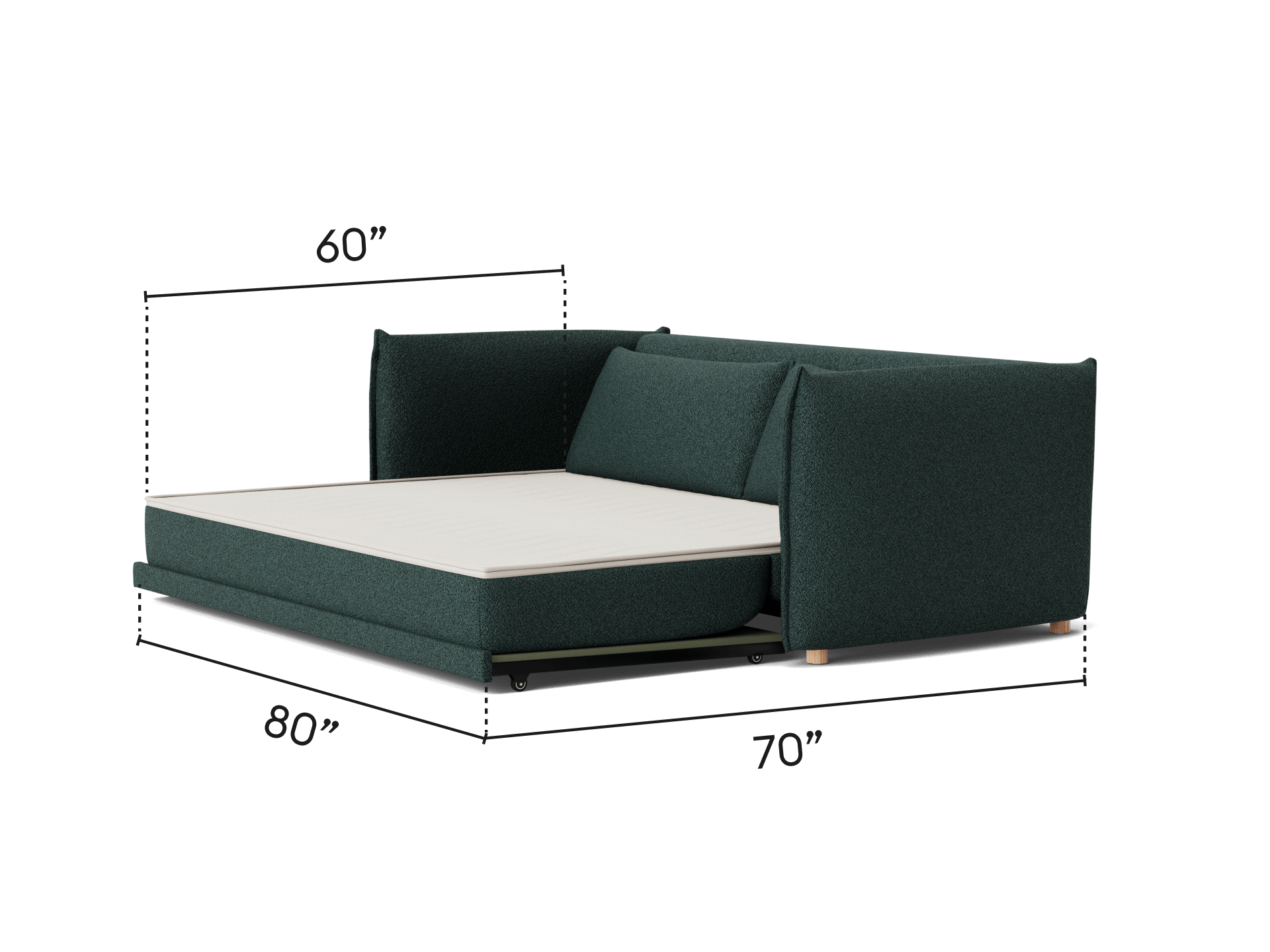 Byron Sofa Bed [3rd Gen] - 92" Queen / Aussie Moss (Luxe)