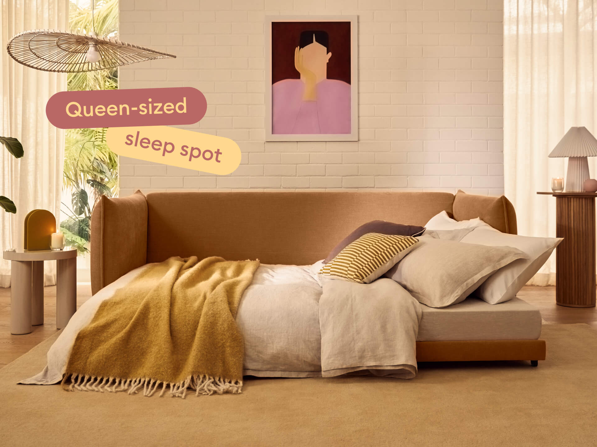 Byron Sofa Bed [3rd Gen] - 92" Queen / Bronzed Aussie