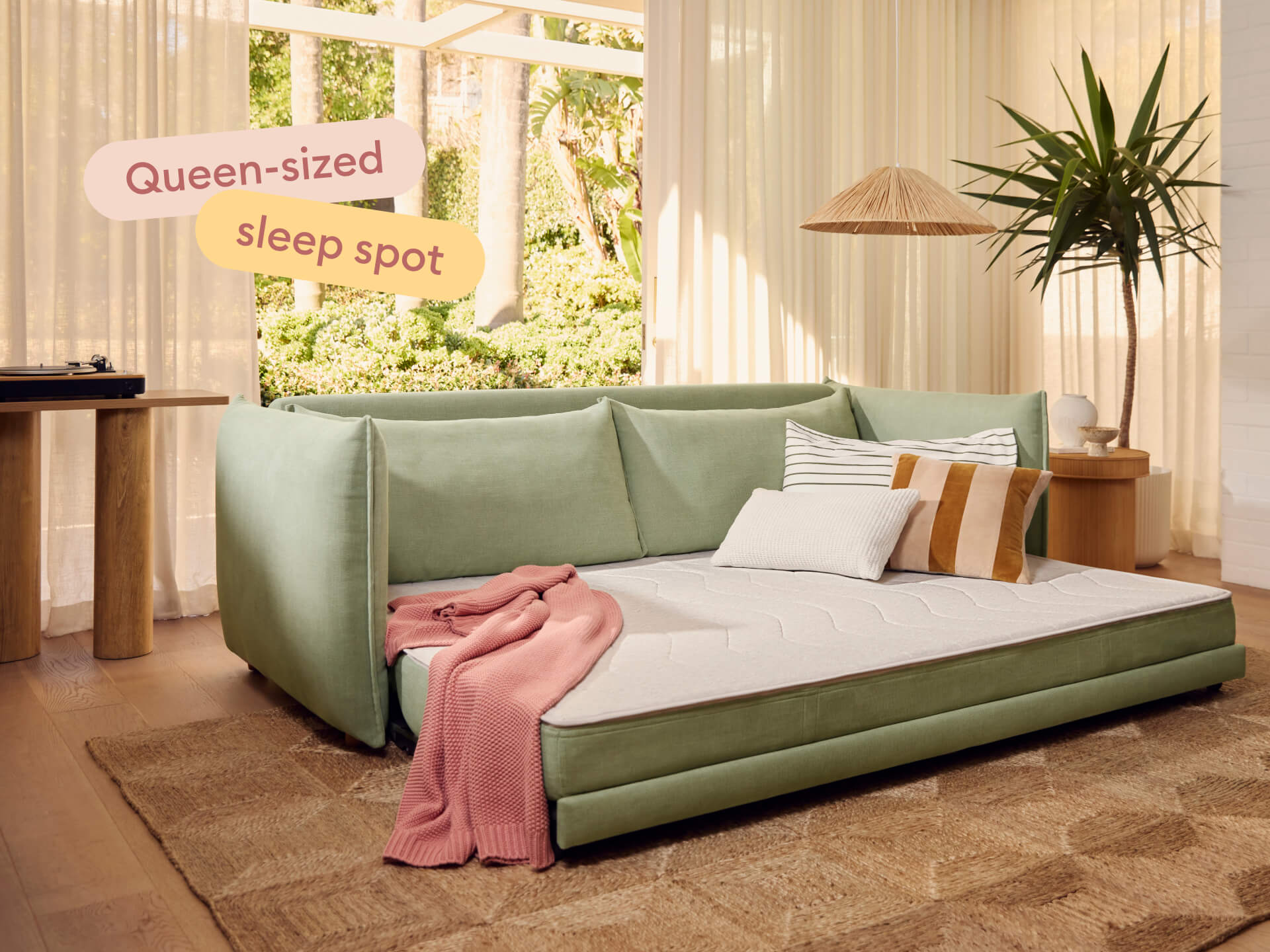 Byron Sofa Bed [3rd Gen] - 92" Queen / Cool Cactus