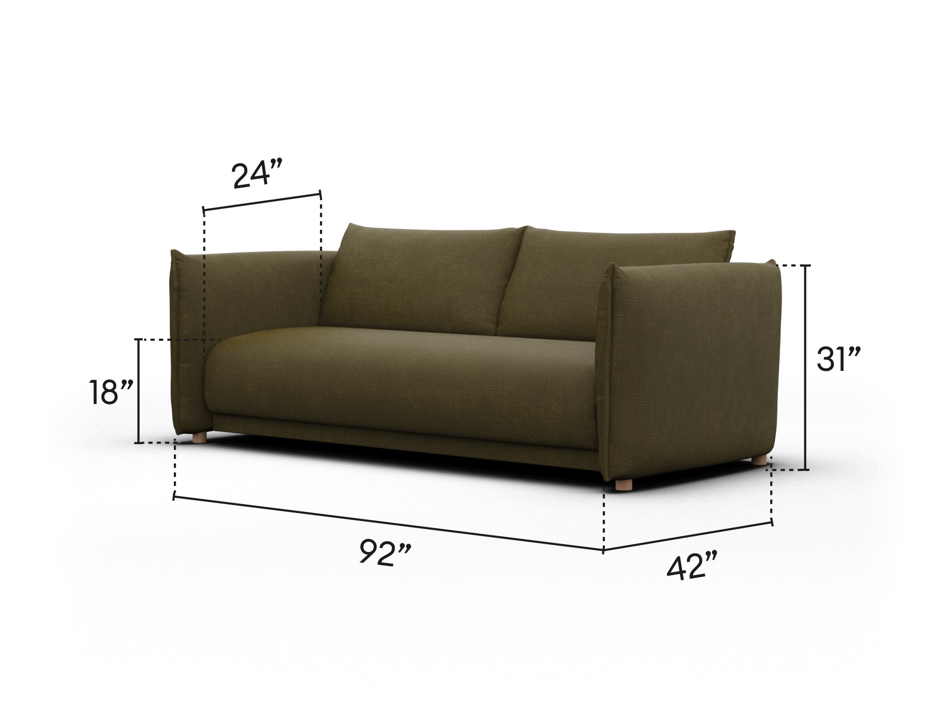 Byron Sofa Bed [3rd Gen] - 92" Queen / Forest Walk