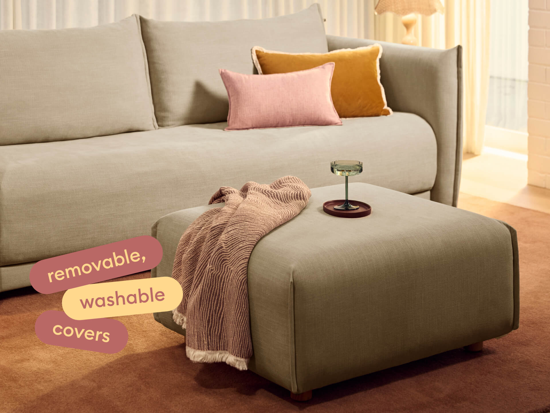 Byron Sofa Bed Ottoman [3rd Gen] - Lunar Glow