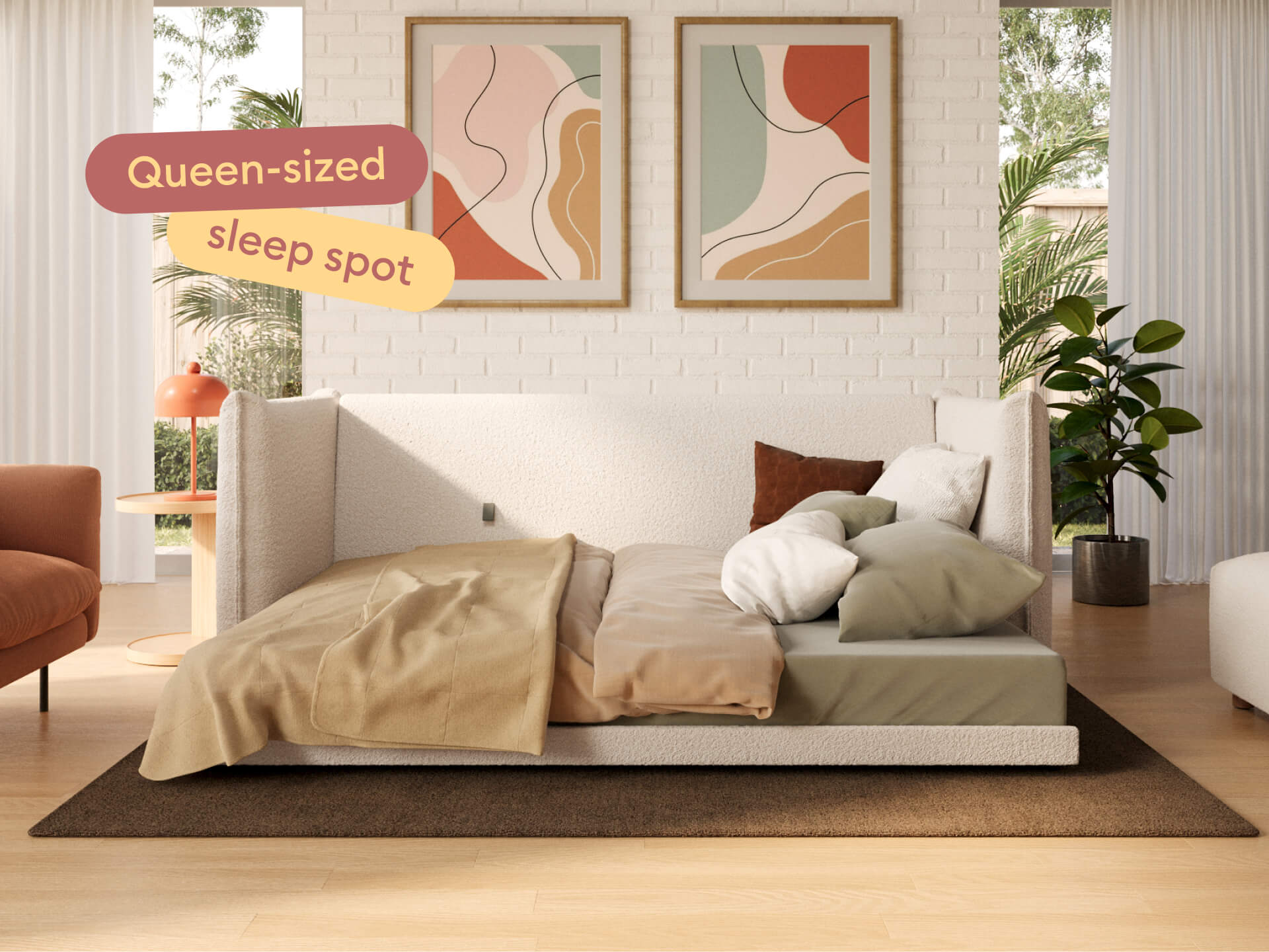 Byron Sofa Bed [3rd Gen] - 92" Queen / Ocean Salt (Luxe)