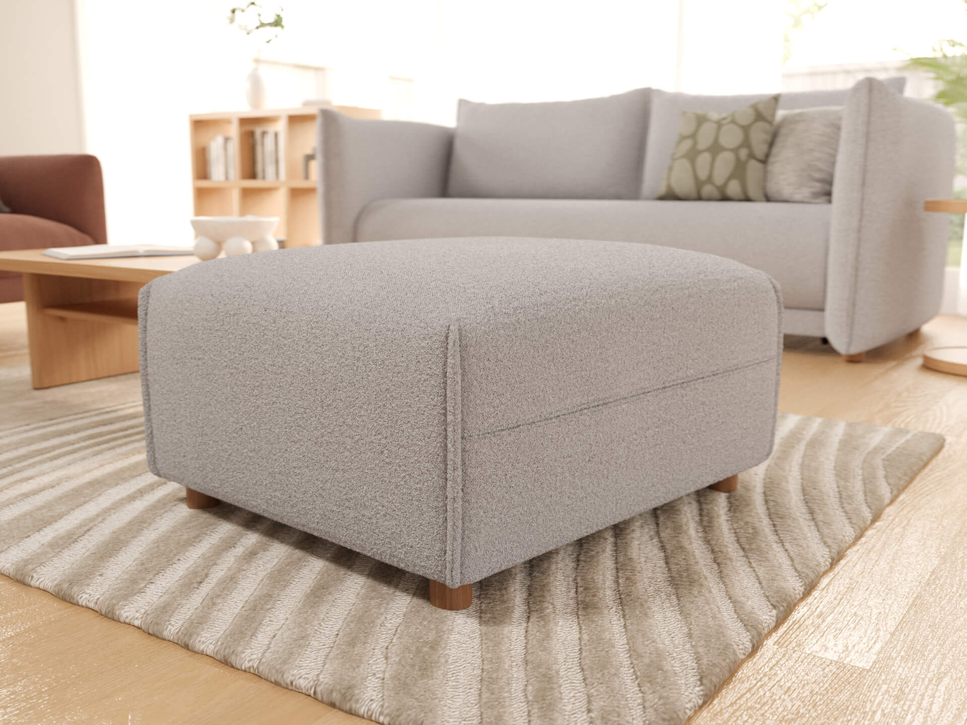 Byron Sofa Bed Ottoman [3rd Gen] - Pebble Gray (Luxe)