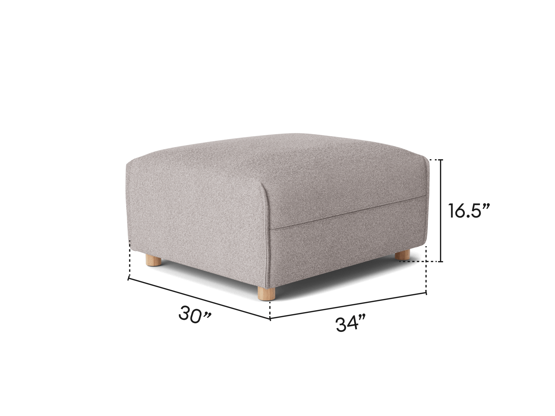 Byron Sofa Bed Ottoman [3rd Gen] - Pebble Gray (Luxe)