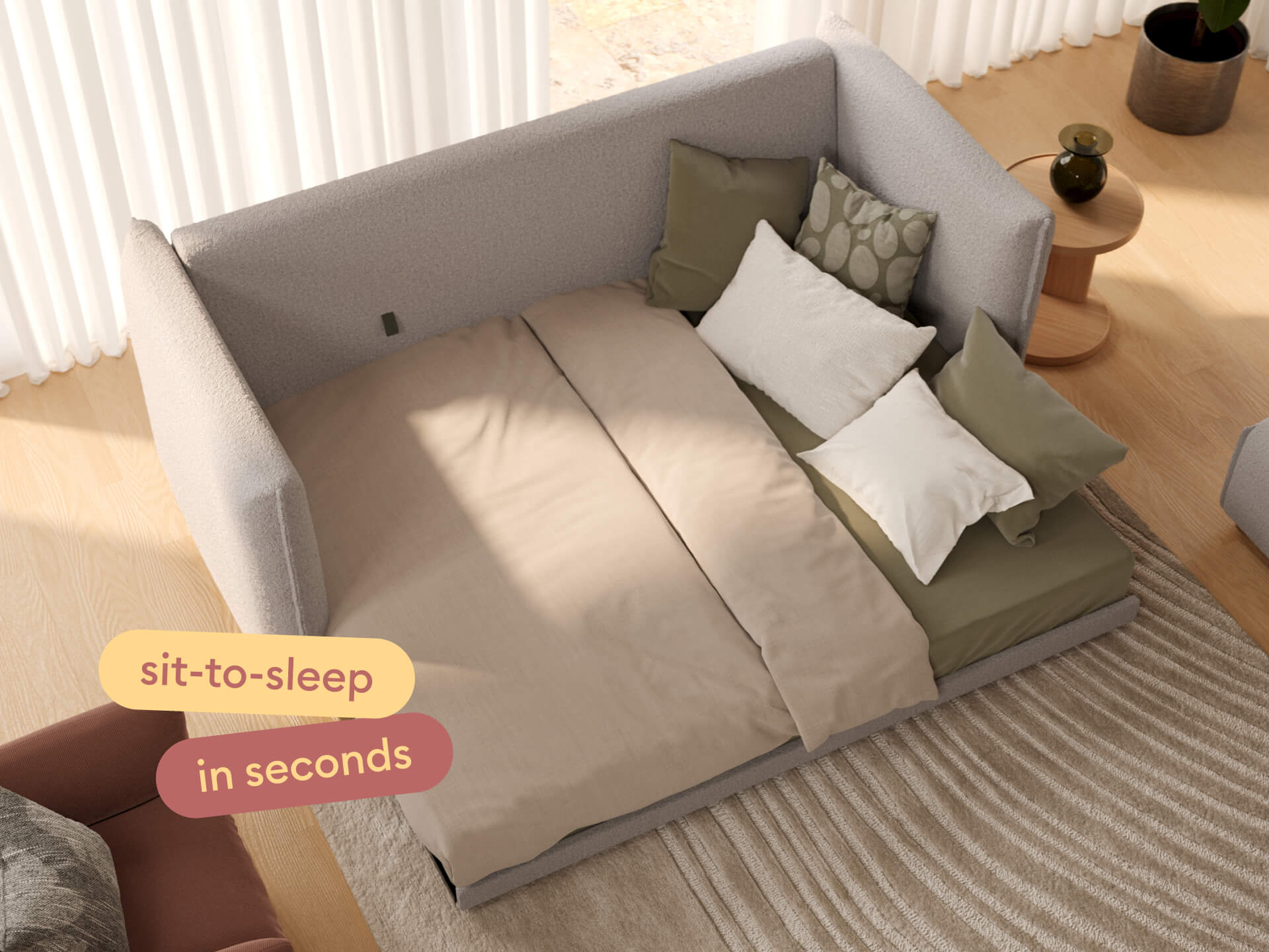 Byron Sofa Bed [3rd Gen] - 92" Queen / Pebble Gray (Luxe)