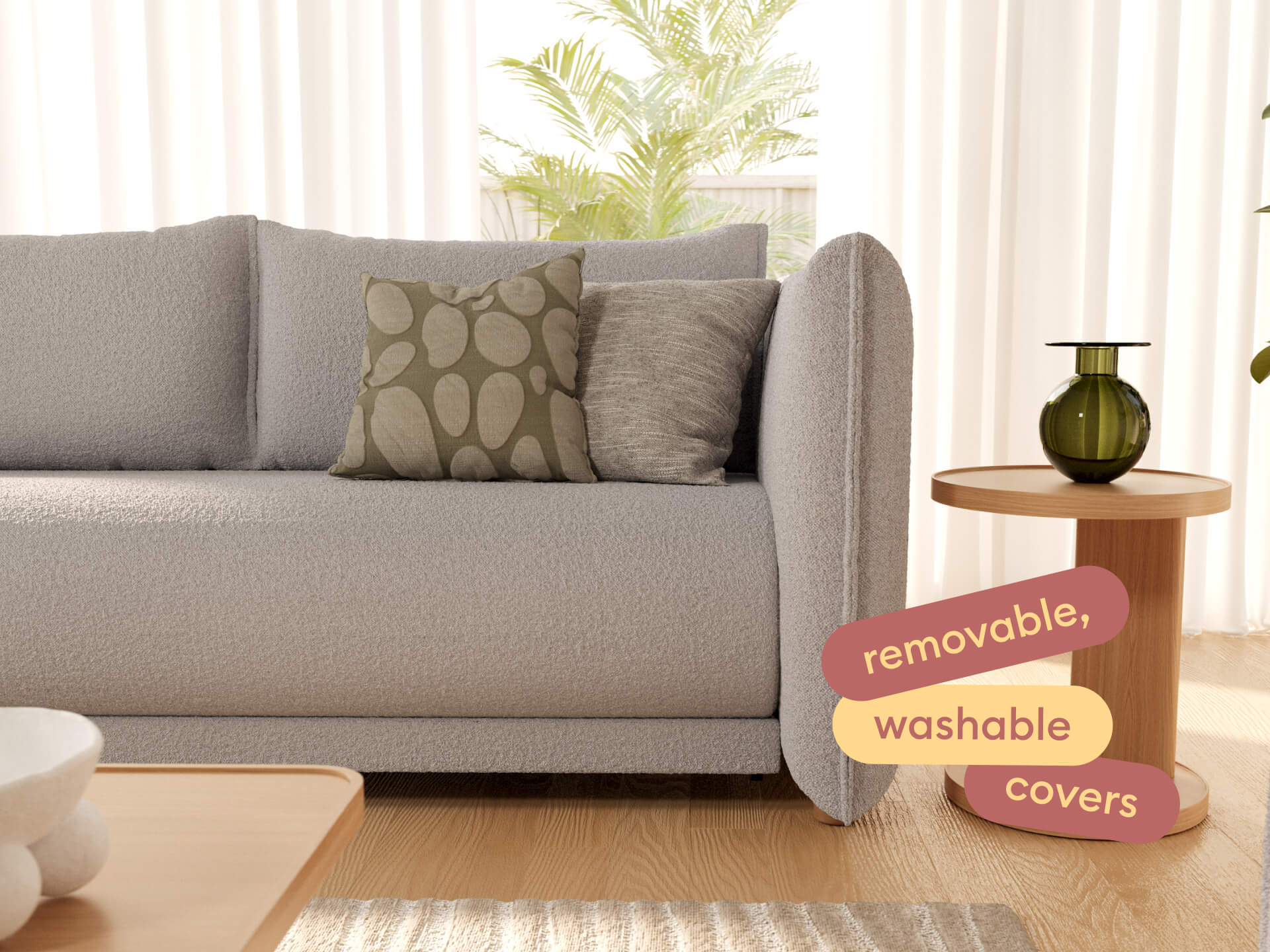 Byron Sofa Bed [3rd Gen] - 92" Queen / Pebble Gray (Luxe)