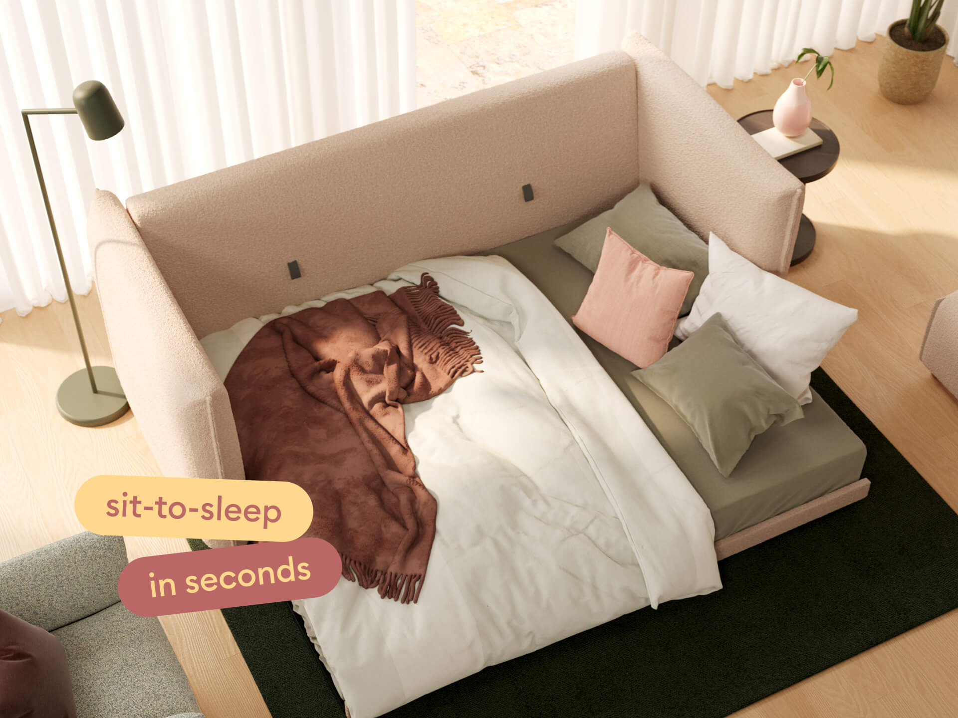 Byron Sofa Bed [3rd Gen] - 92" Queen / Sand Bank (Luxe)