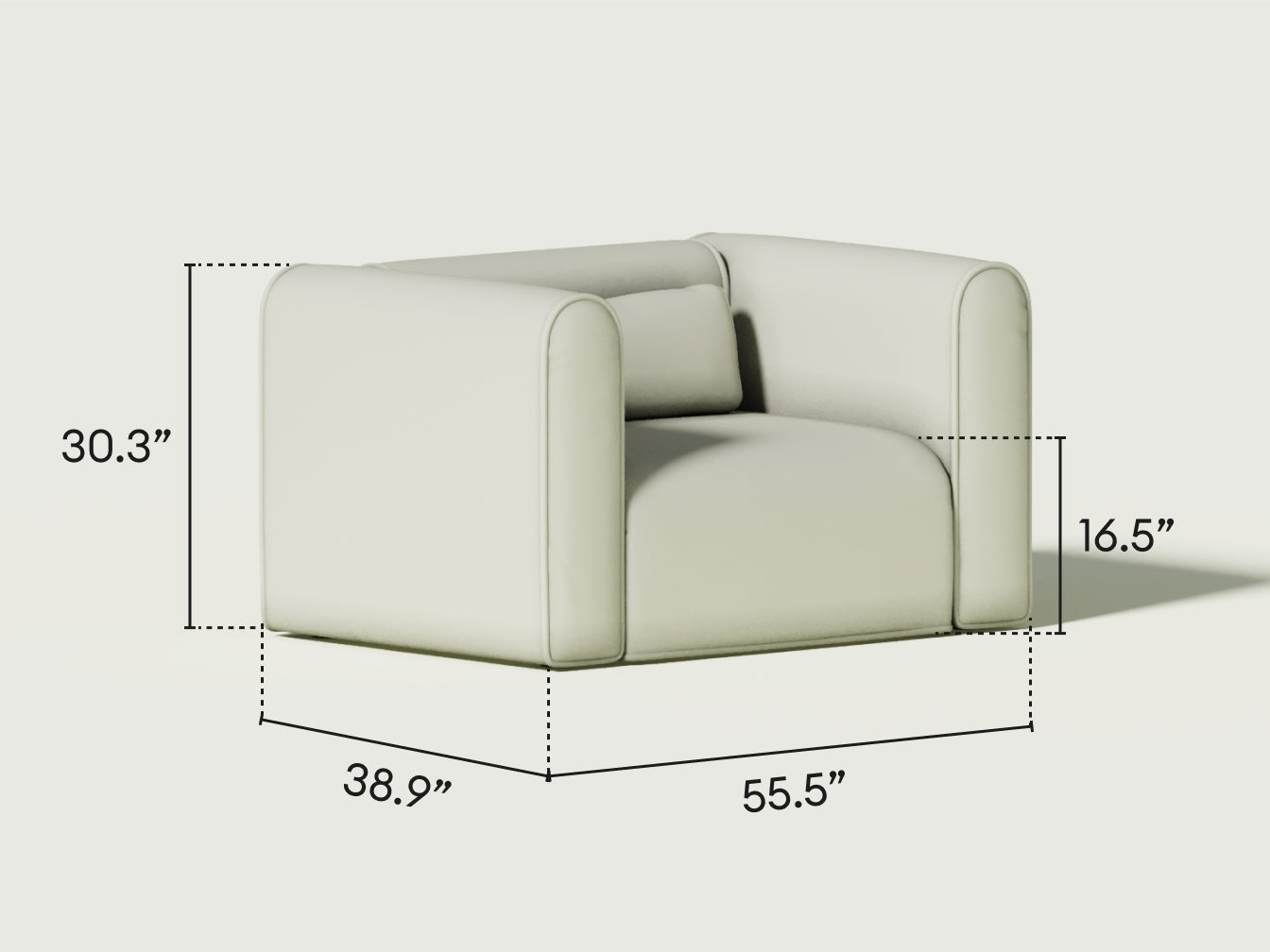 Bangalow Modular Armchair - 1.5-Seater / Green Wattle