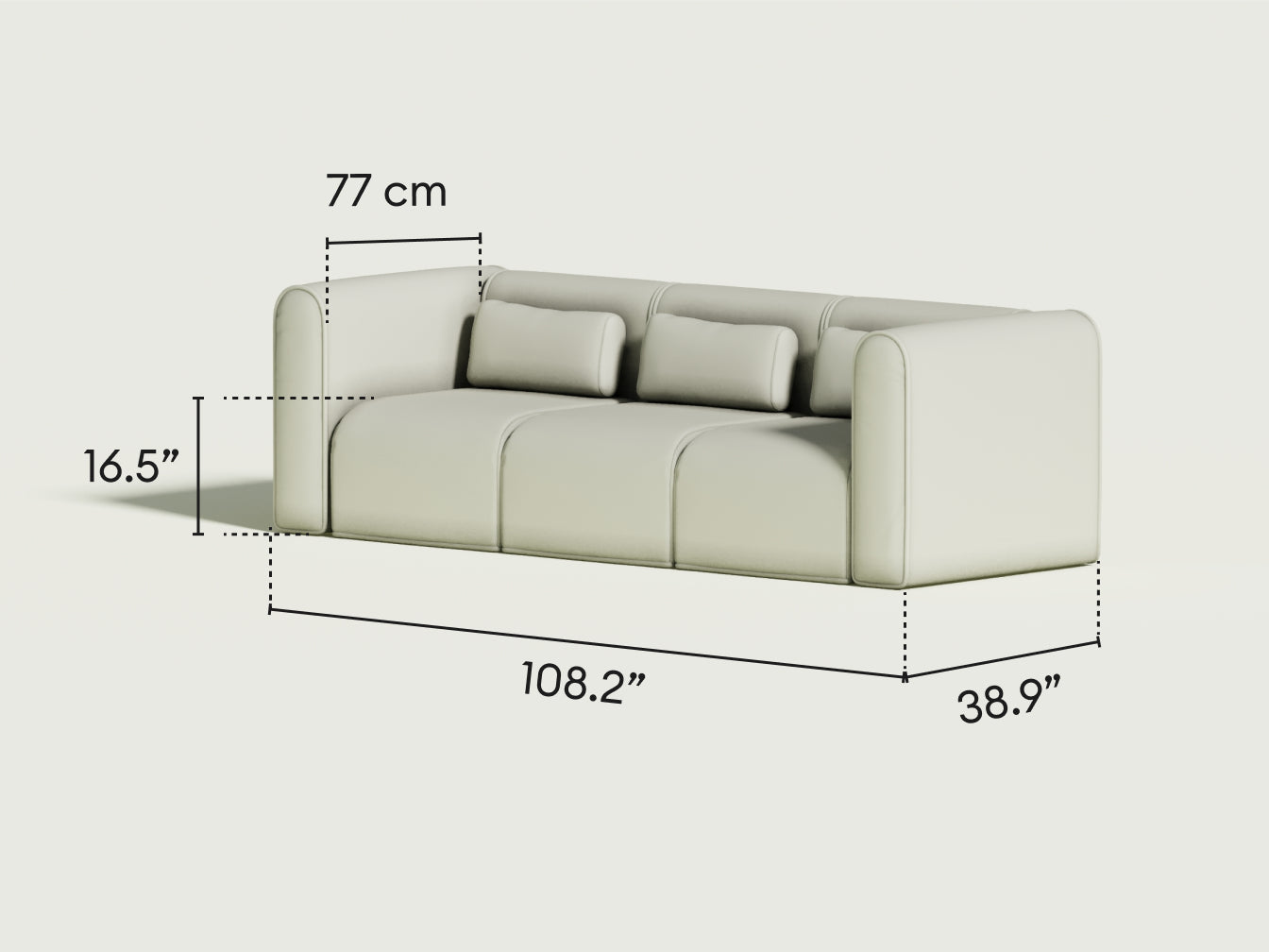 Bangalow Modular Sofa - Sofa / 3.5-Seater / Green Wattle