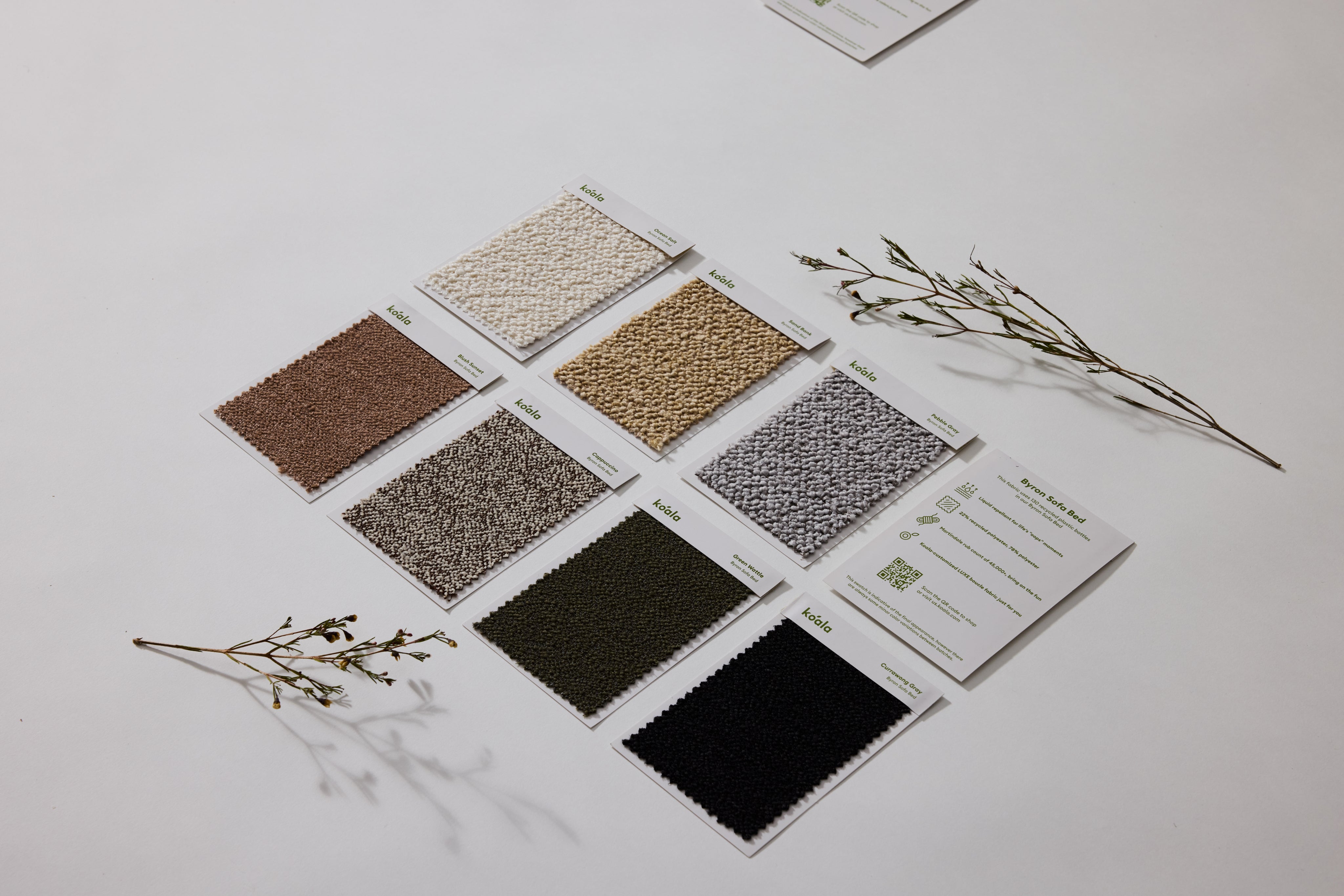 Byron Sofa Bed Fabric Samples - All colors