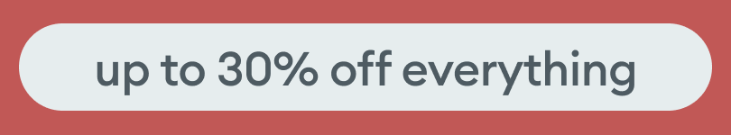 Promotional text 'up to 30% off everything' on a red background
