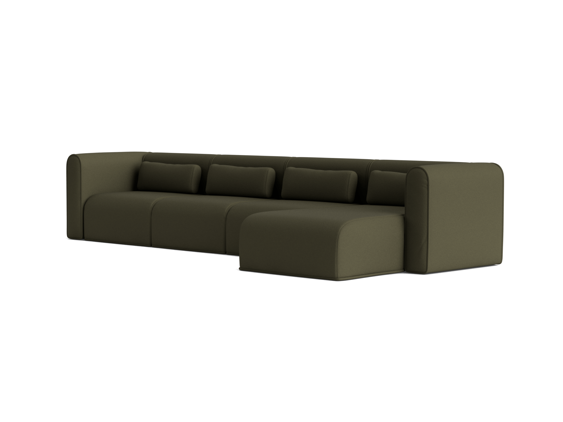 Bangalow Modular Sofa - Chaise / 6-Seater / Green Wattle